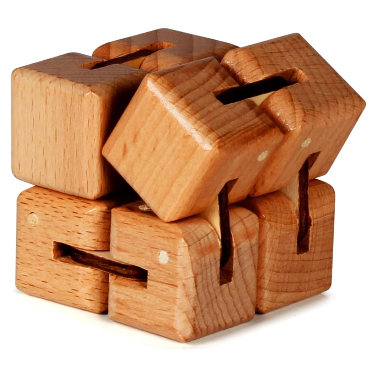 Cubo Infinito BUNMO Antiestrés de Madera - 1 Paquete