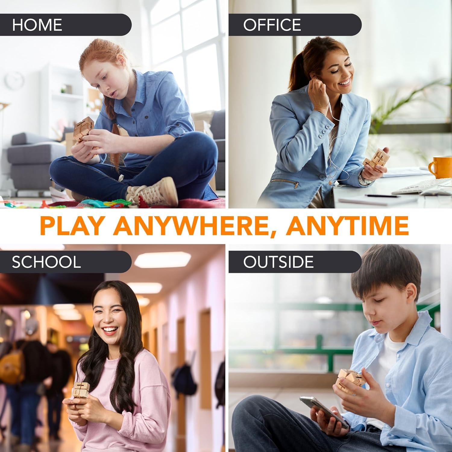 Cubo Infinito BUNMO Antiestrés de Madera - 1 Paquete