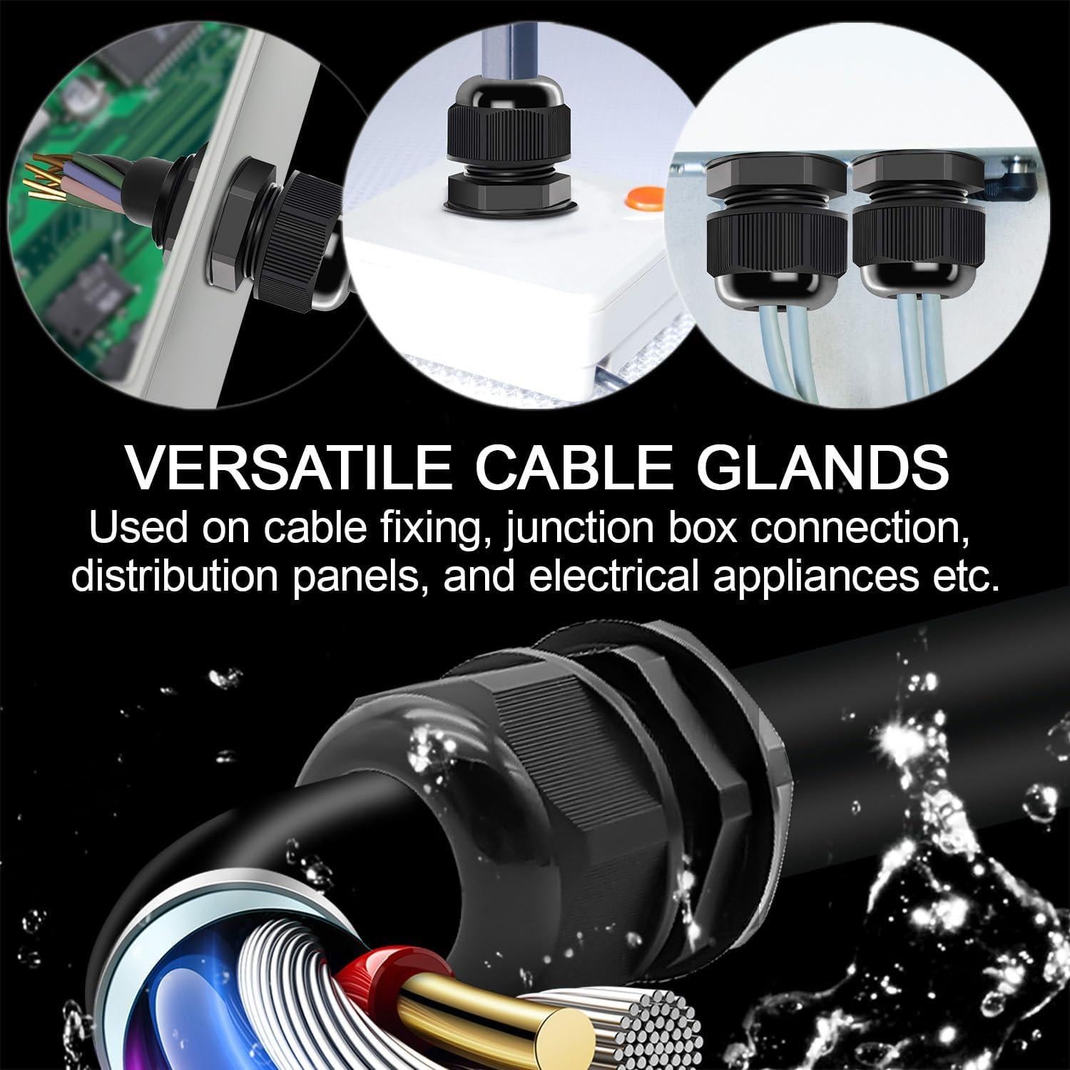 Pasacables Impermeables LeMotech PG13.5 5 Piezas Ajustables