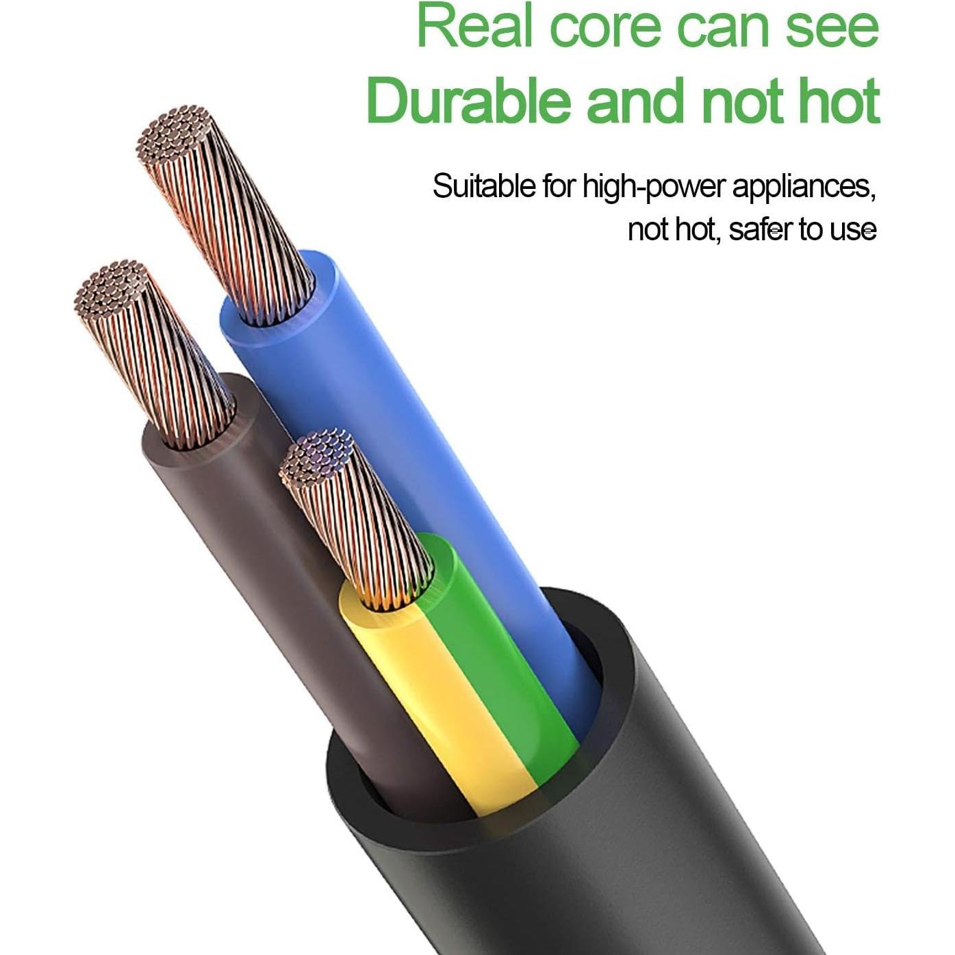 Divisor de Cable de Extensión 3 Salidas SJT 16AWG 1M Negro