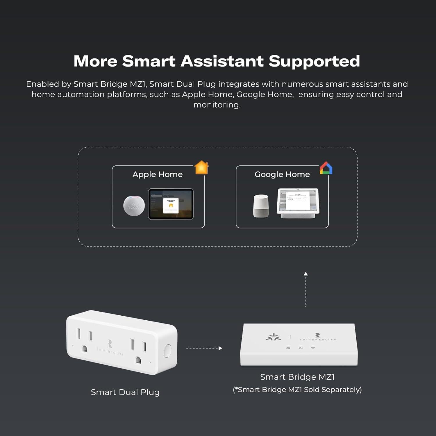 Enchufe Doble Inteligente ThirdReality Zigbee 2-en-1 Control Energía