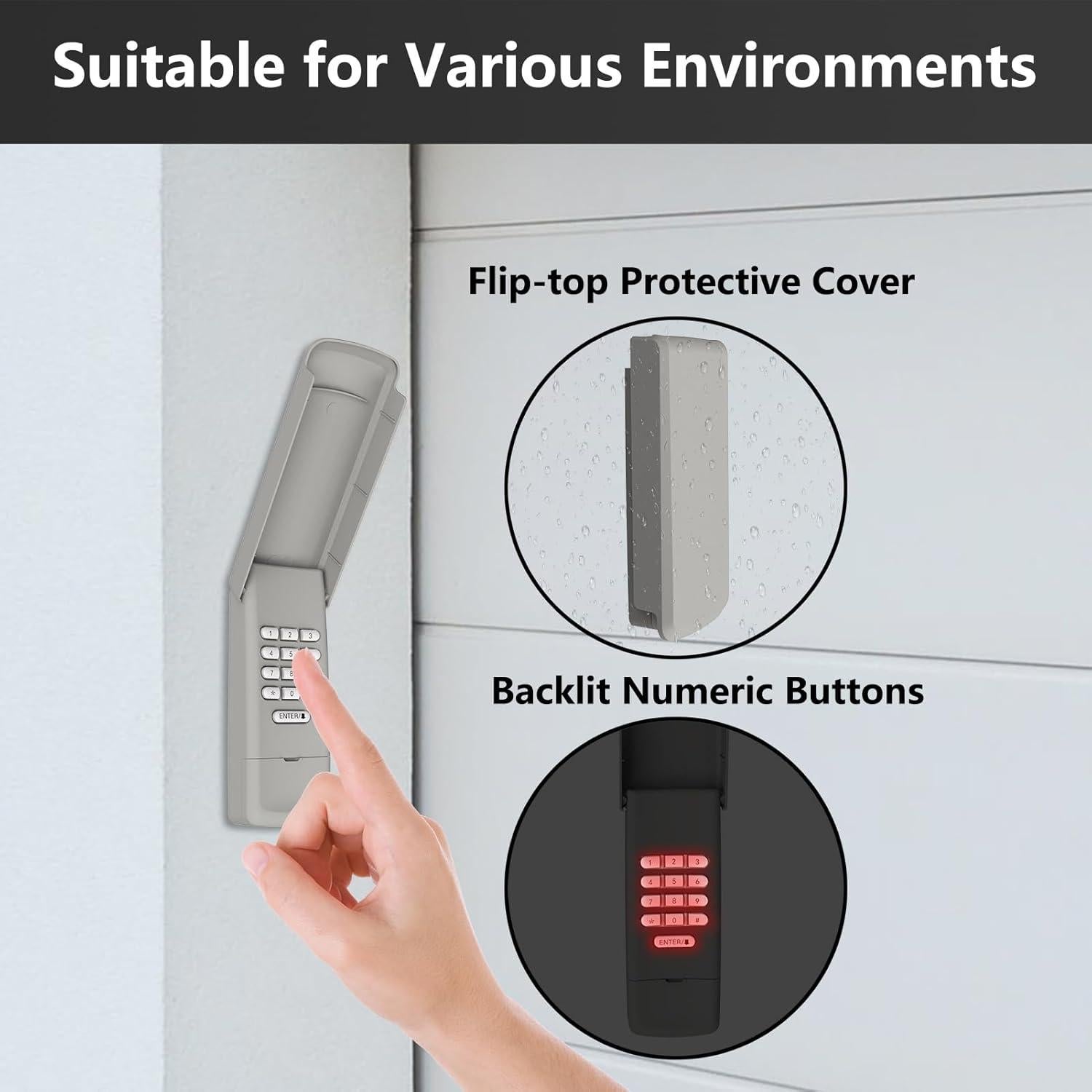 Teclado Remoto Universal Lpyec para Puertas de Garaje 5 Botones