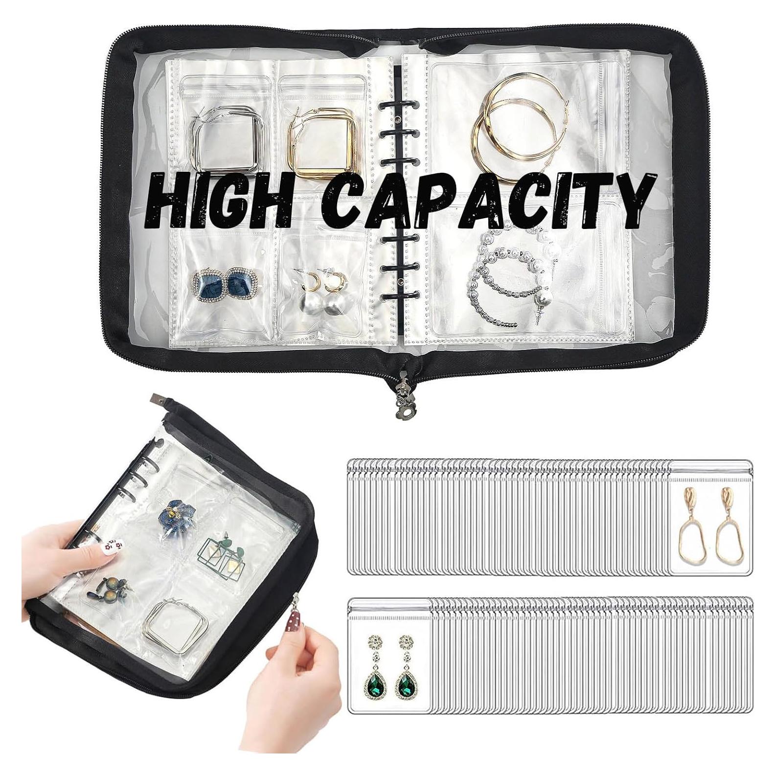 Organizador de Joyería AVELIO Negro con 104 Compartimentos