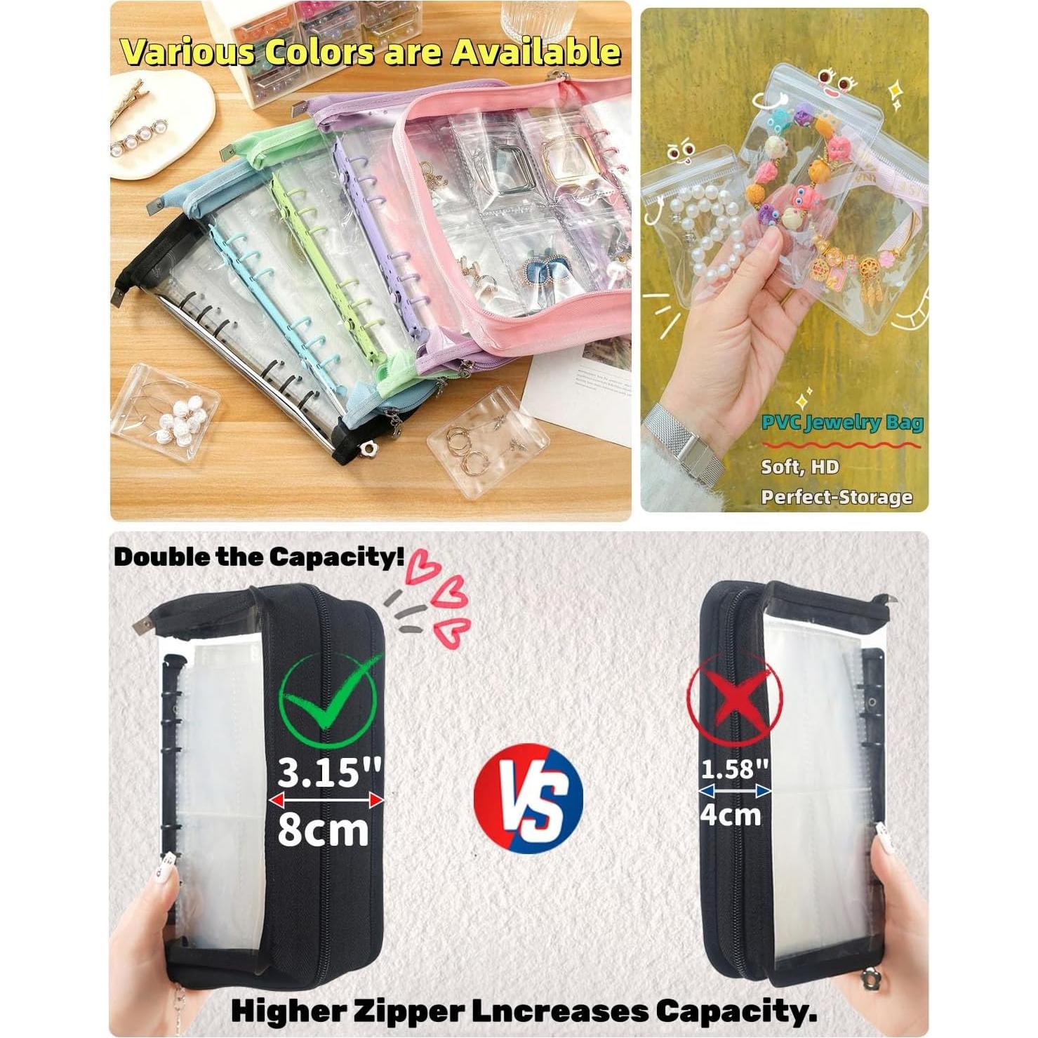 Organizador de Joyería AVELIO Negro con 104 Compartimentos