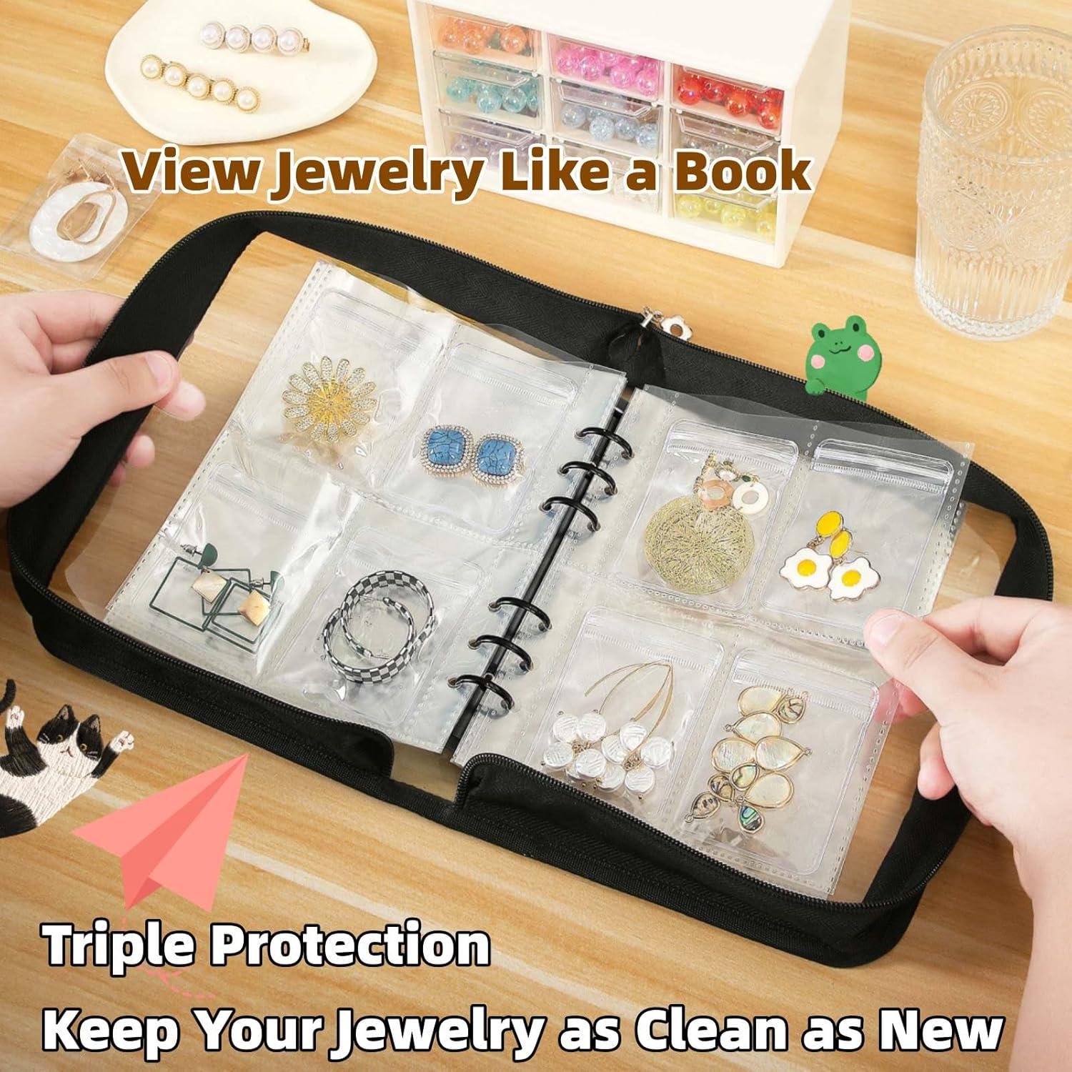 Organizador de Joyería AVELIO Negro con 104 Compartimentos