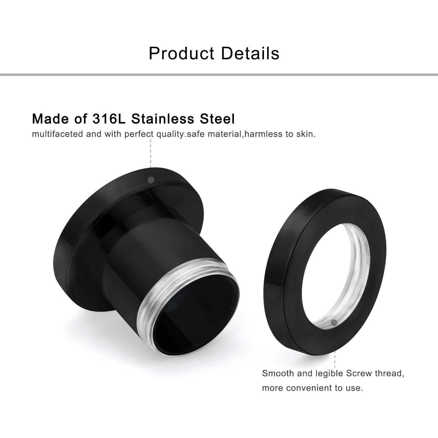 Kit de Tapones para Orejas Lcolyoli Acero Quirúrgico 8 Pares