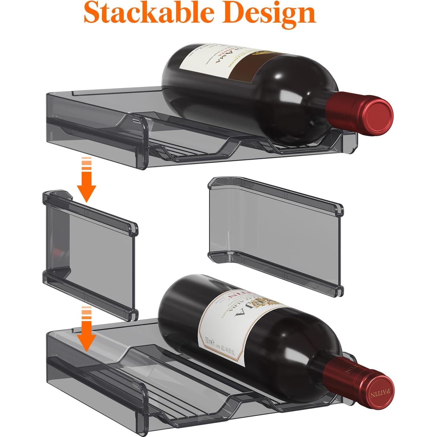Soporte Apilable para 8 Botellas de Vino Lifewit Negro