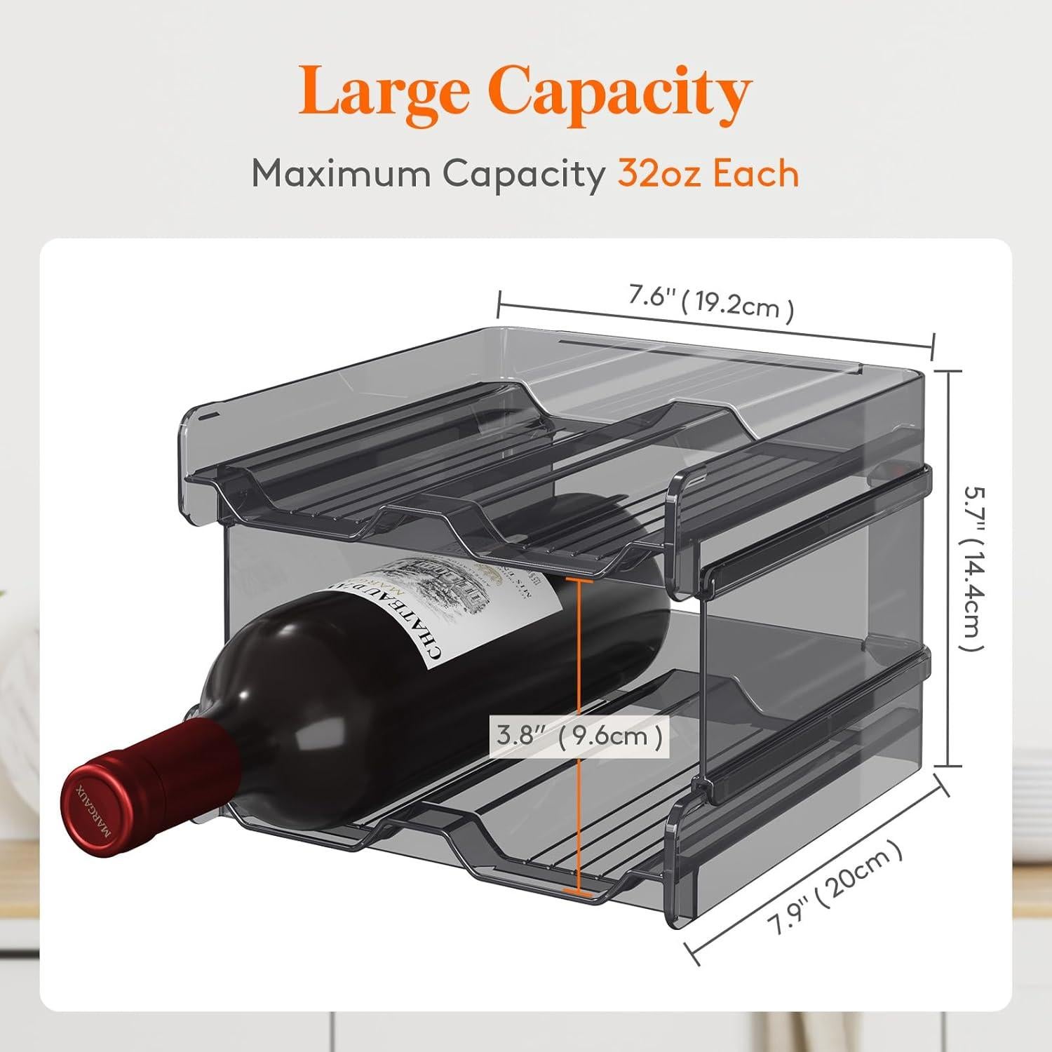 Soporte Apilable para 8 Botellas de Vino Lifewit Negro