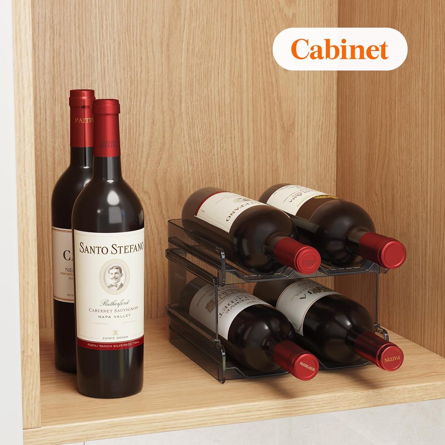 Soporte Apilable para 8 Botellas de Vino Lifewit Negro