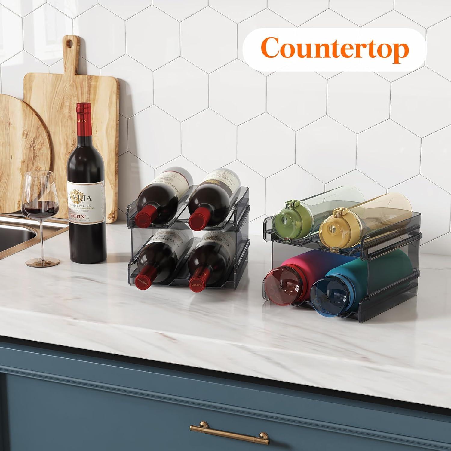 Soporte Apilable para 8 Botellas de Vino Lifewit Negro