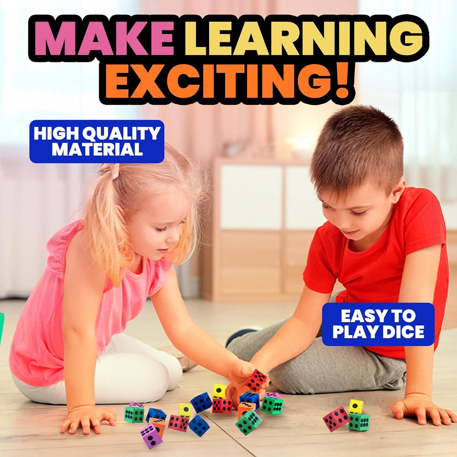 Juego de Dados de Espuma Bedwina - Paquete de 12, 3.81 cm