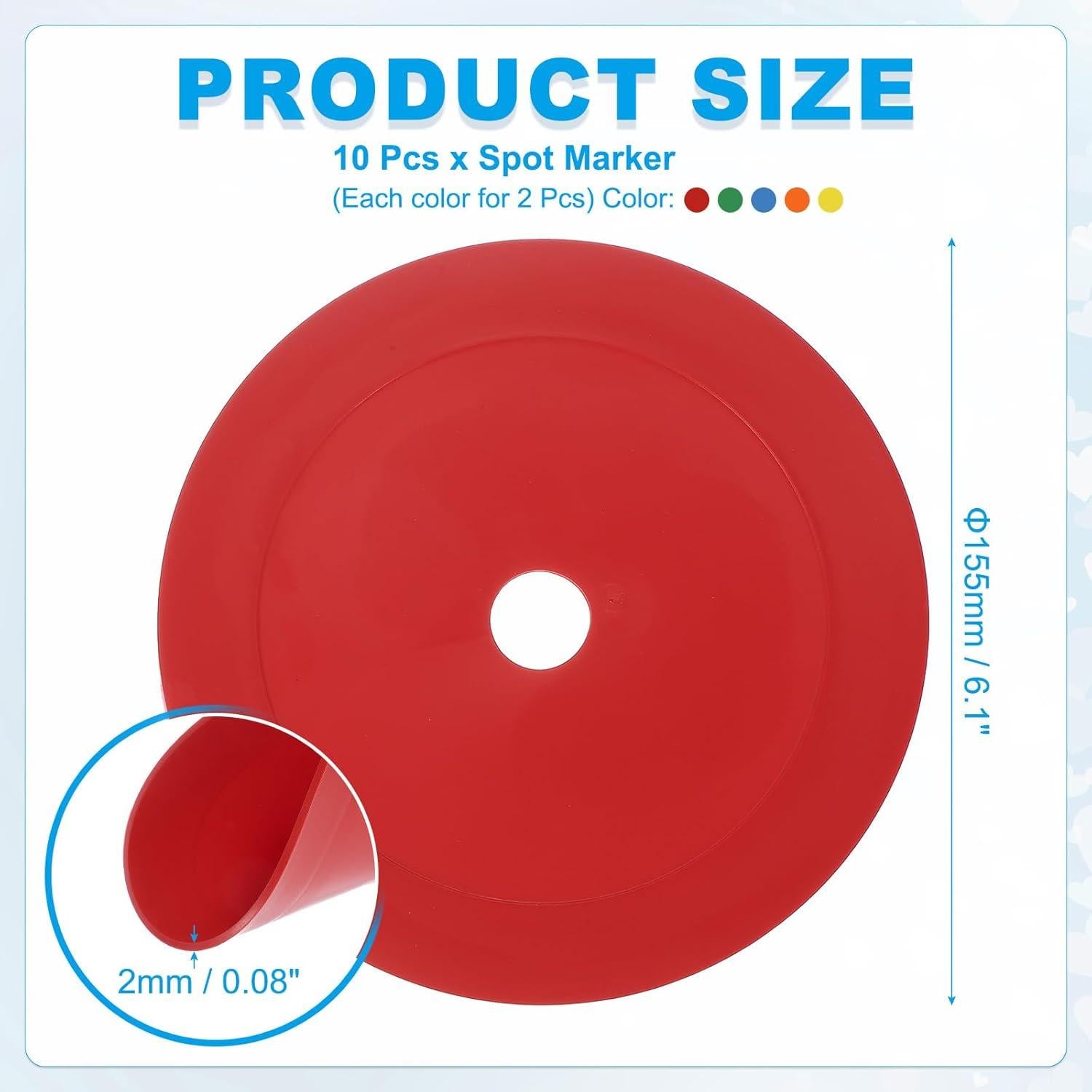 Conos Planos PATIKIL 10 Pcs 15.5 cm para Entrenamiento Deportivo