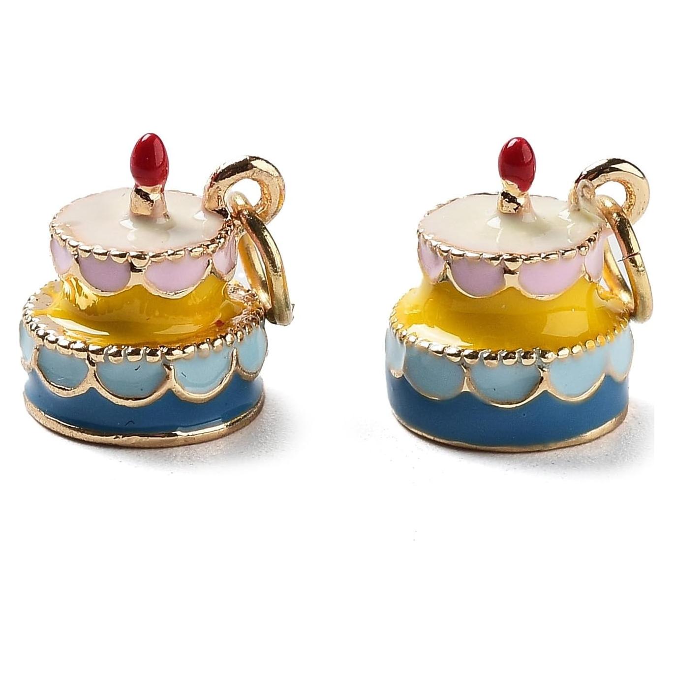 Encantos de Esmalte de Latón LiQunSweet 10 pcs Pastel Cumpleaños