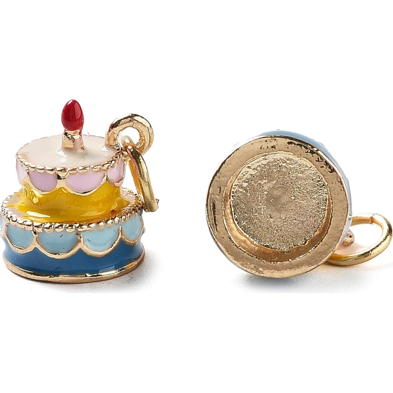 Encantos de Esmalte de Latón LiQunSweet 10 pcs Pastel Cumpleaños