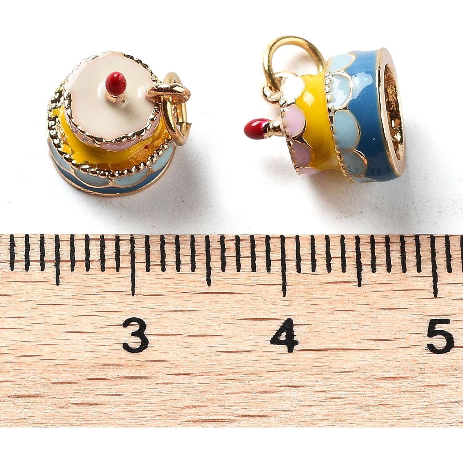 Encantos de Esmalte de Latón LiQunSweet 10 pcs Pastel Cumpleaños