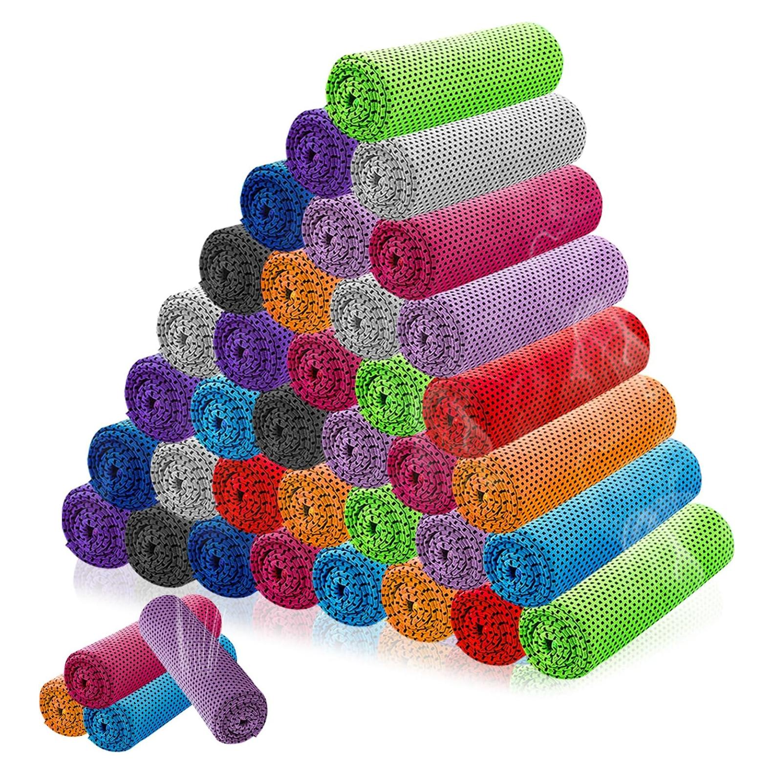 30 Toallas Enfriadoras LUYI Microfibra 101.6x30.5cm para Deportes