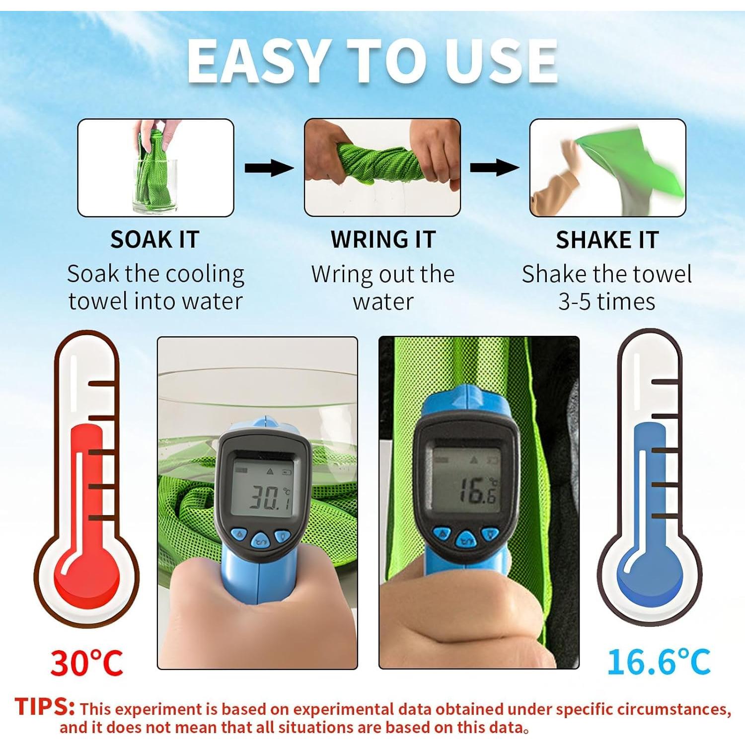 30 Toallas Enfriadoras LUYI Microfibra 101.6x30.5cm para Deportes