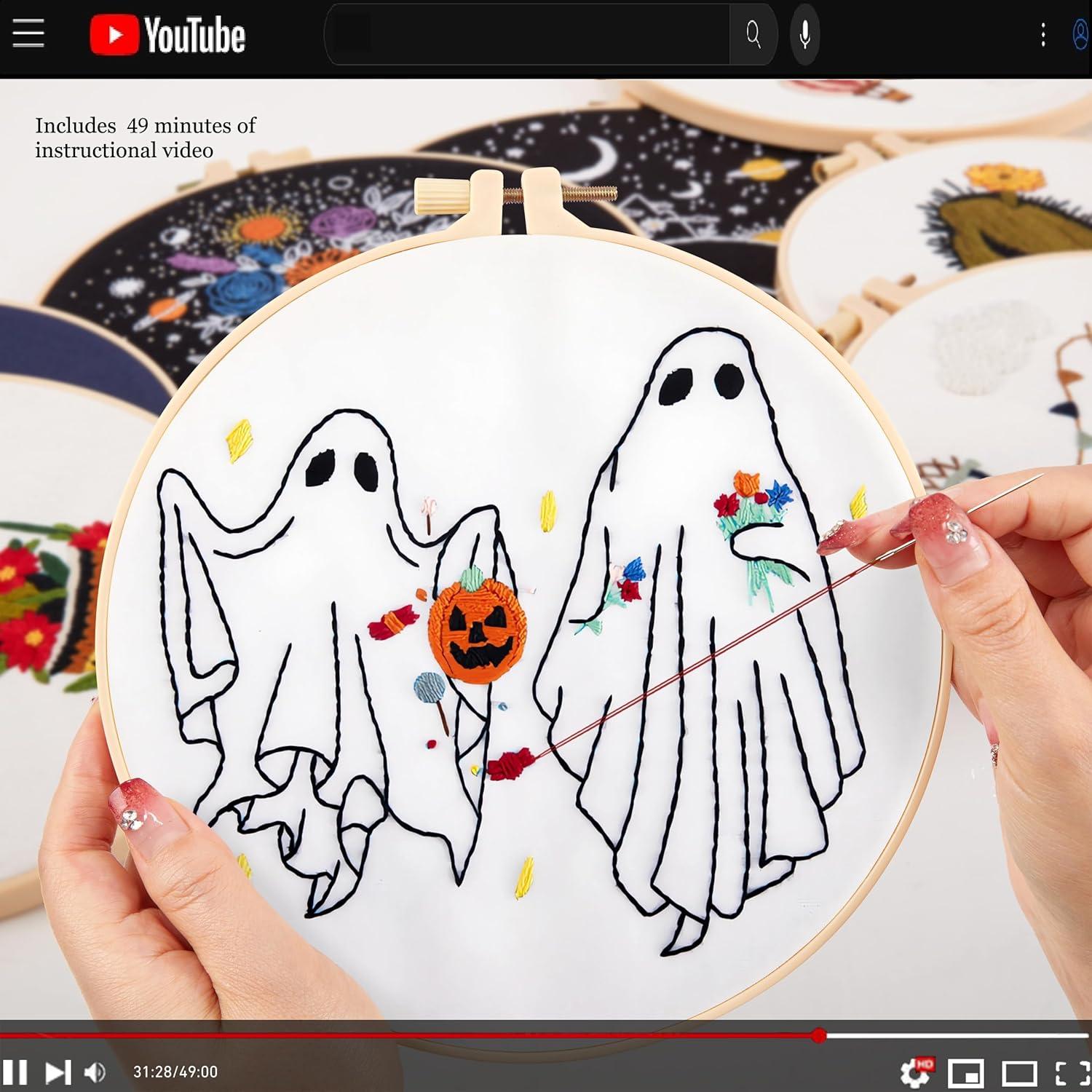 Kit de Bordado de Halloween Armindou para Adultos - 3 Aros 20.32 cm