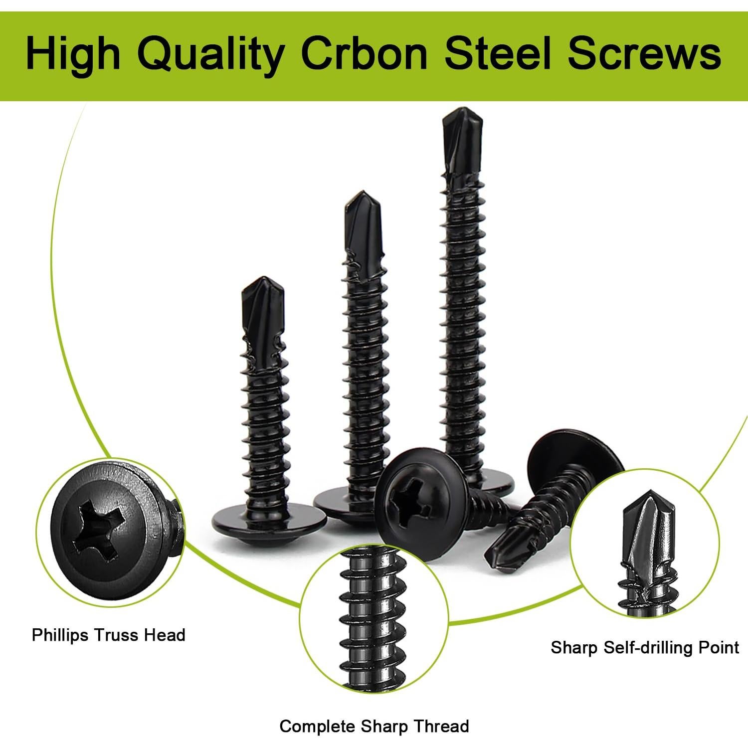 Tornillos Autoperforantes JERLITU #8 x 3.18 cm - 100 Pcs