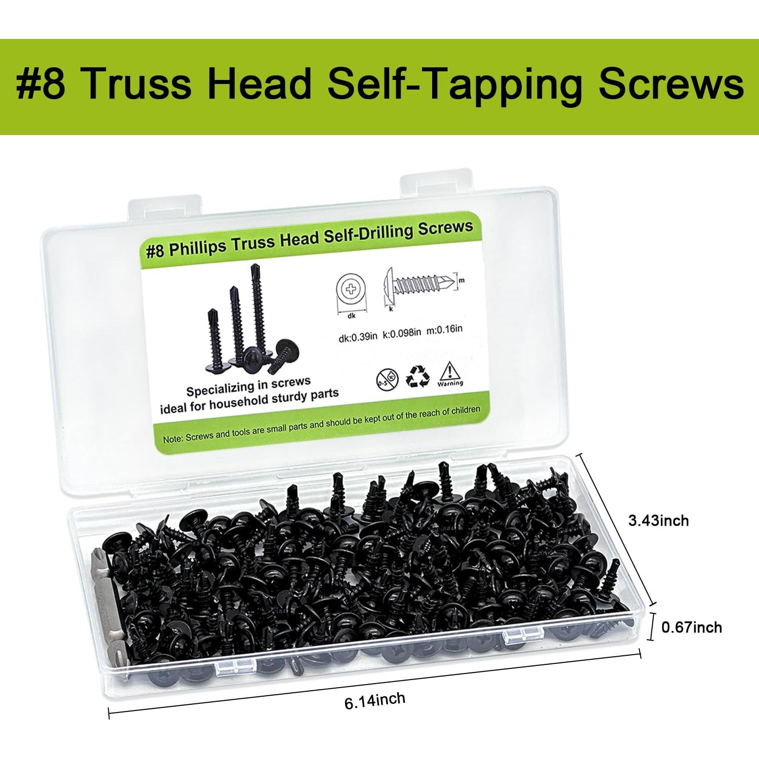 Tornillos Autoperforantes JERLITU #8 x 3.18 cm - 100 Pcs