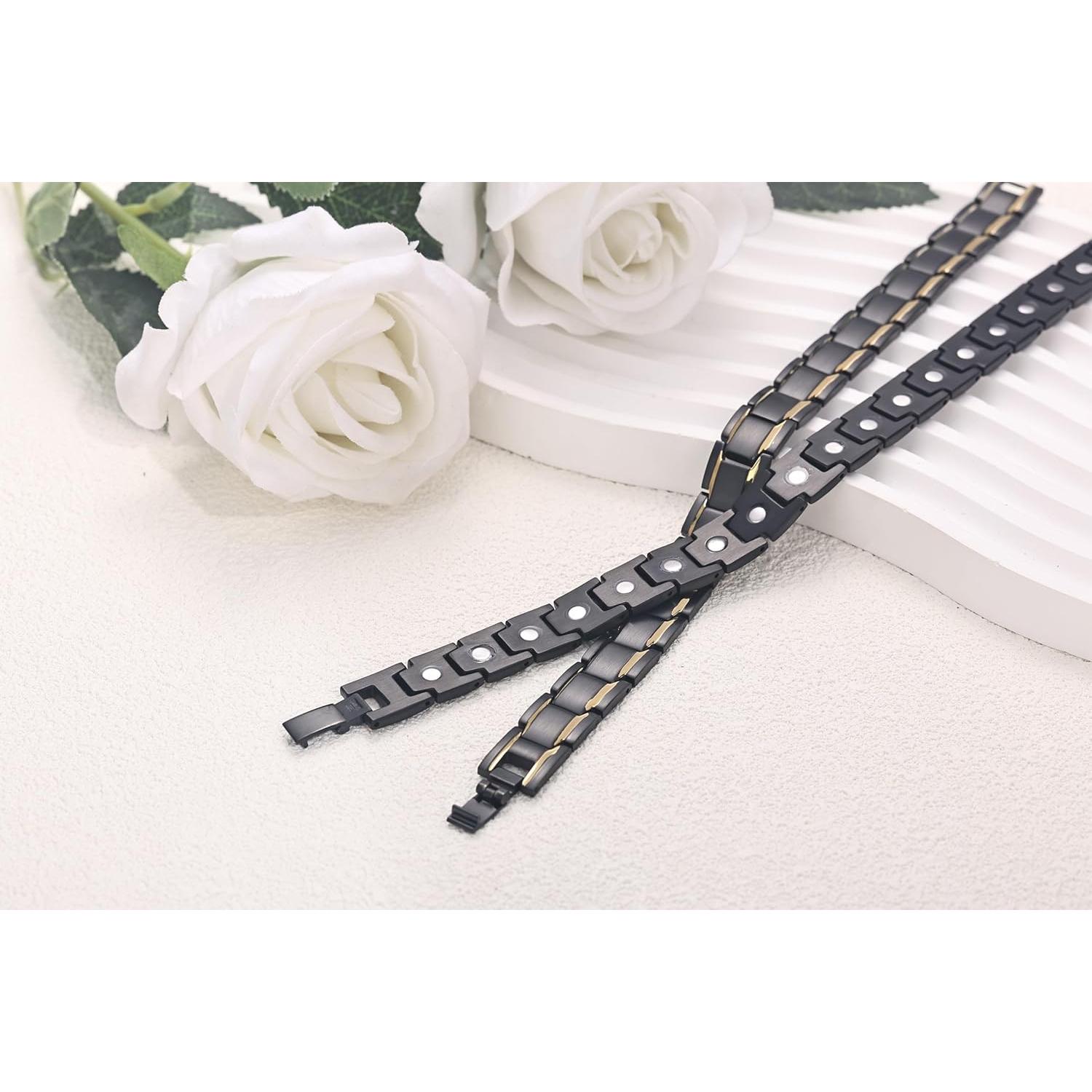 Pulsera Magnética de Acero de Titanio MagEnergy para Hombres