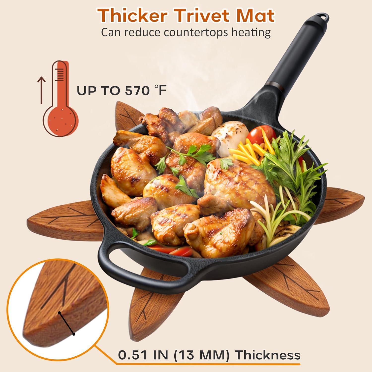 Trivetes de Madera LIFETOWE en Forma de Árbol - Juego de 4