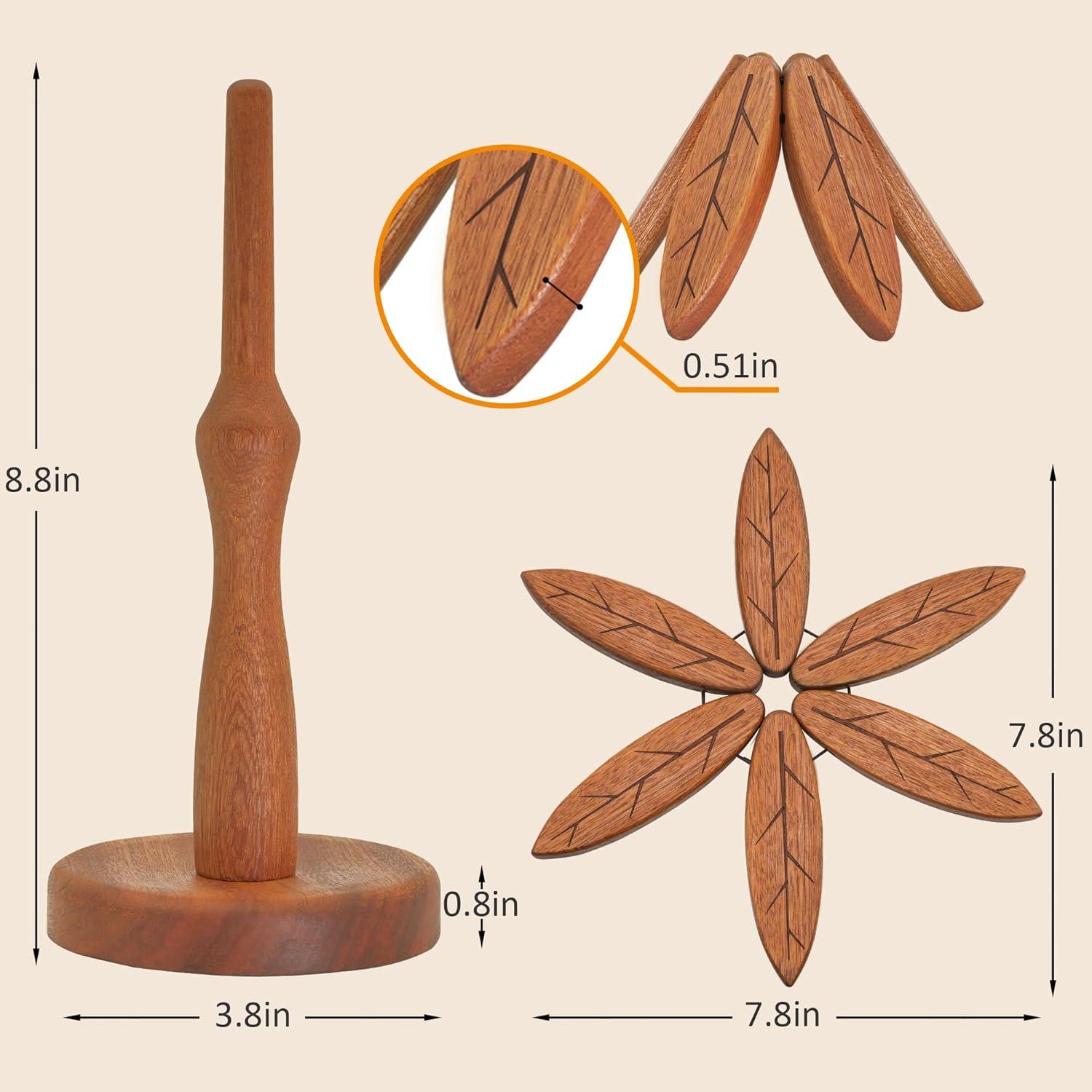 Trivetes de Madera LIFETOWE en Forma de Árbol - Juego de 4