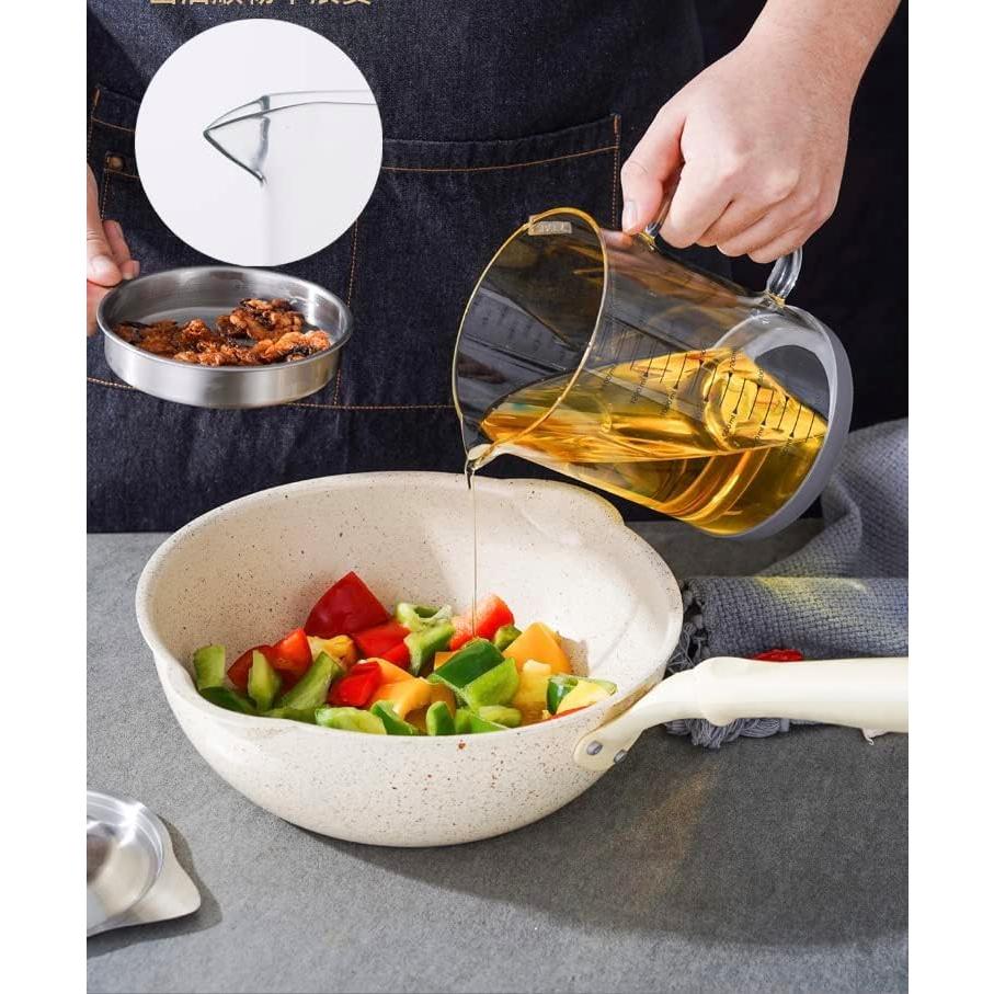 Contenedor de Grasa de Tocino de Vidrio TLIOCAS 1000ML con Colador