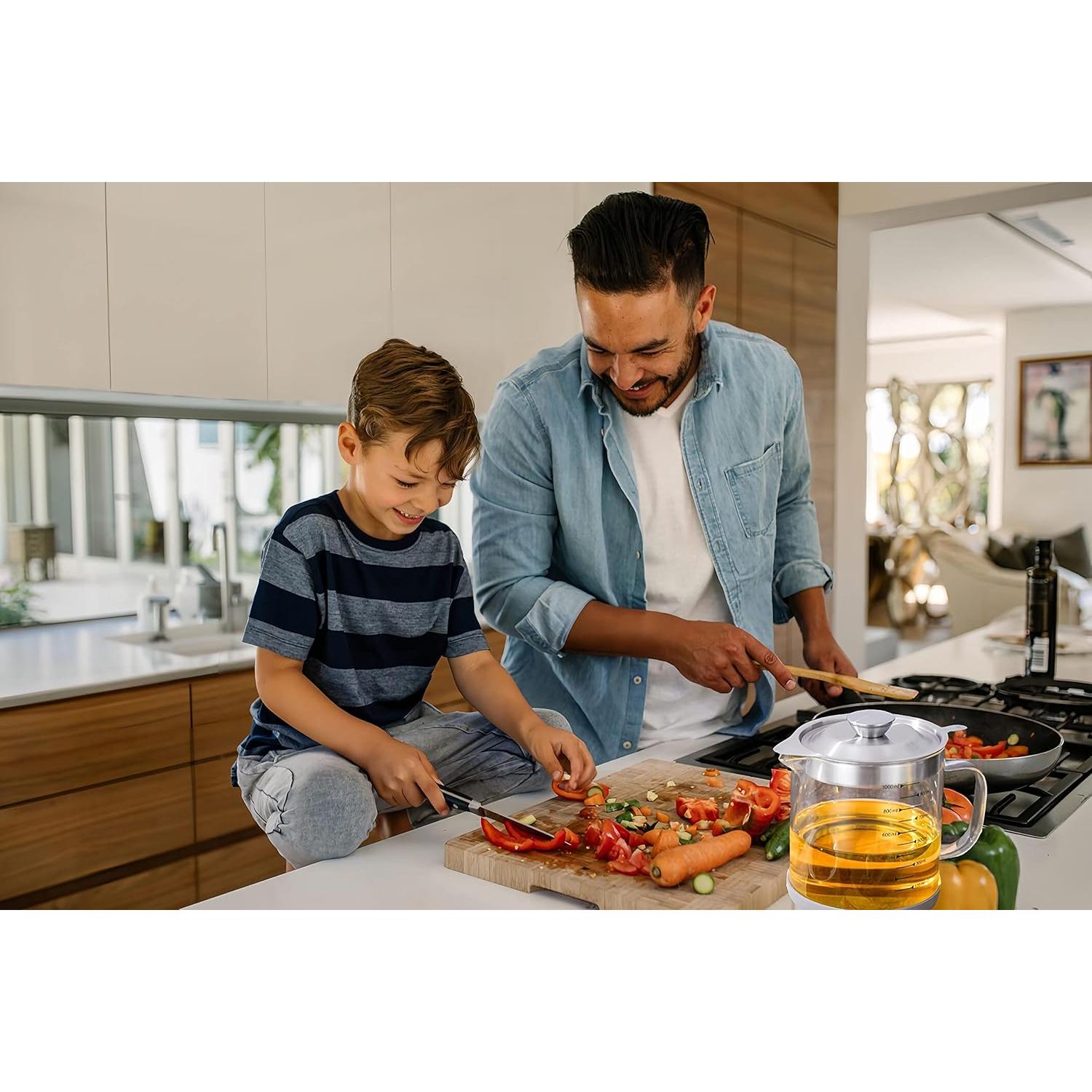 Contenedor de Grasa de Tocino de Vidrio TLIOCAS 1000ML con Colador