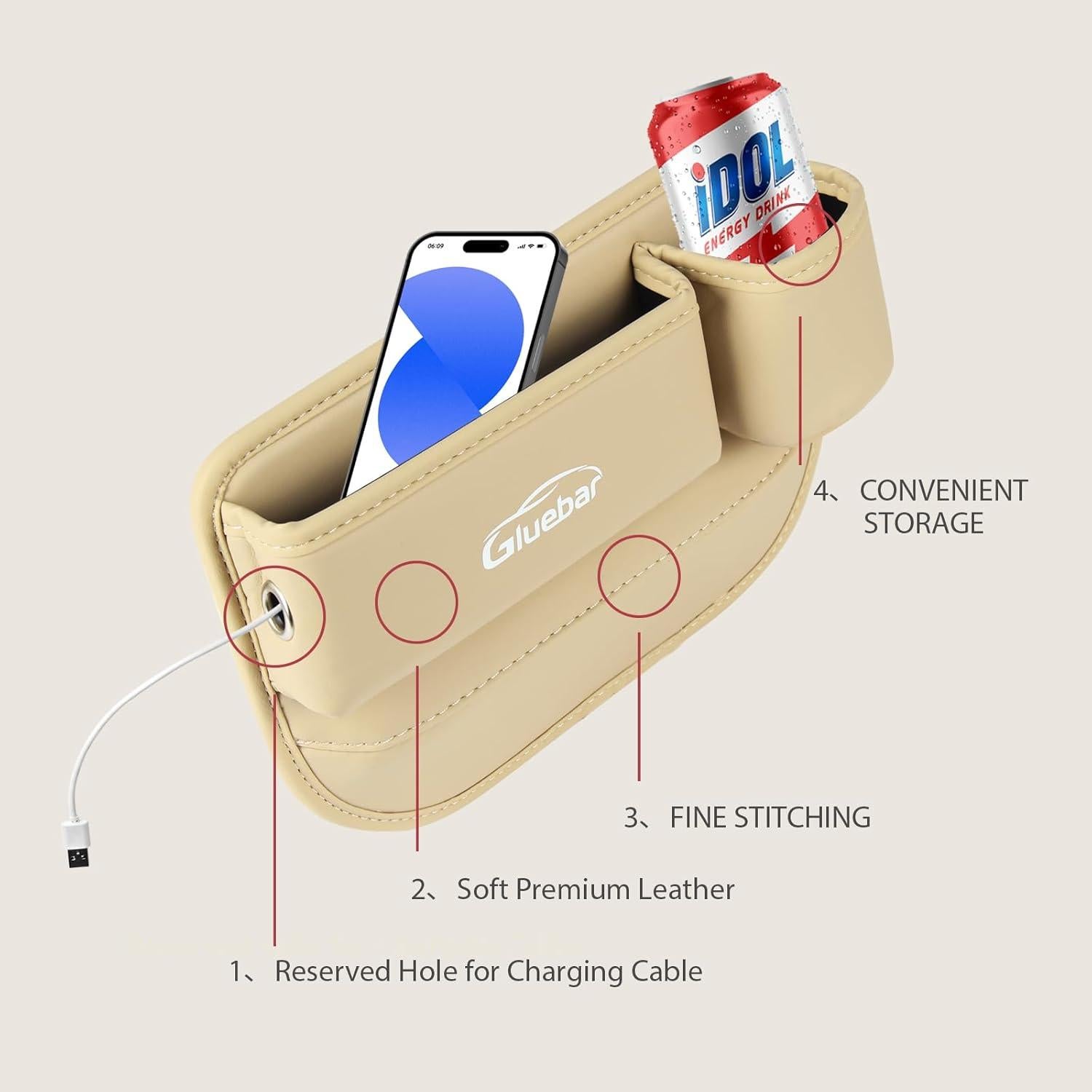 Organizador de Relleno entre Asientos Gluebar - Negro