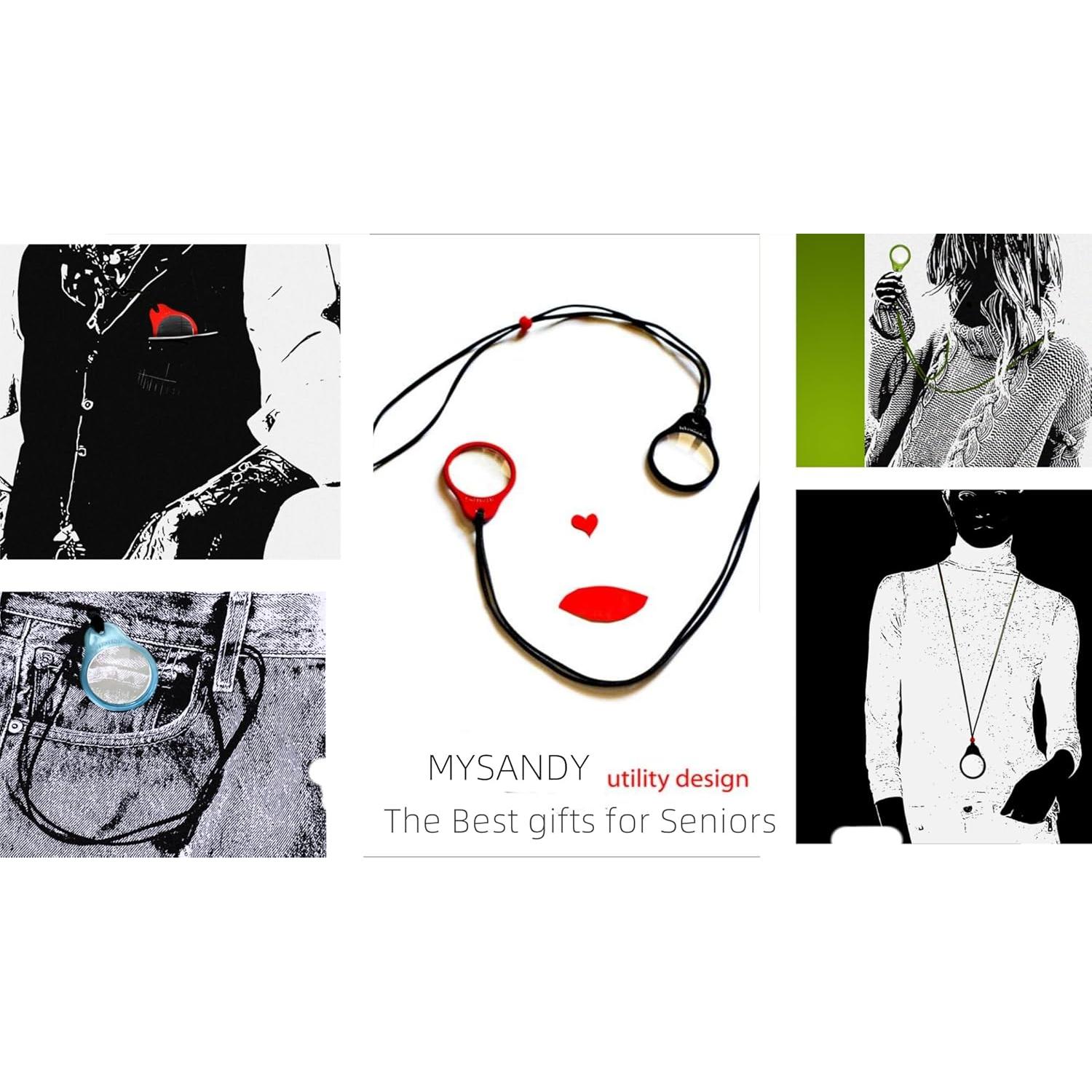 Lupa Portátil 3X MYSANDY con Correa de Cuero - Negro