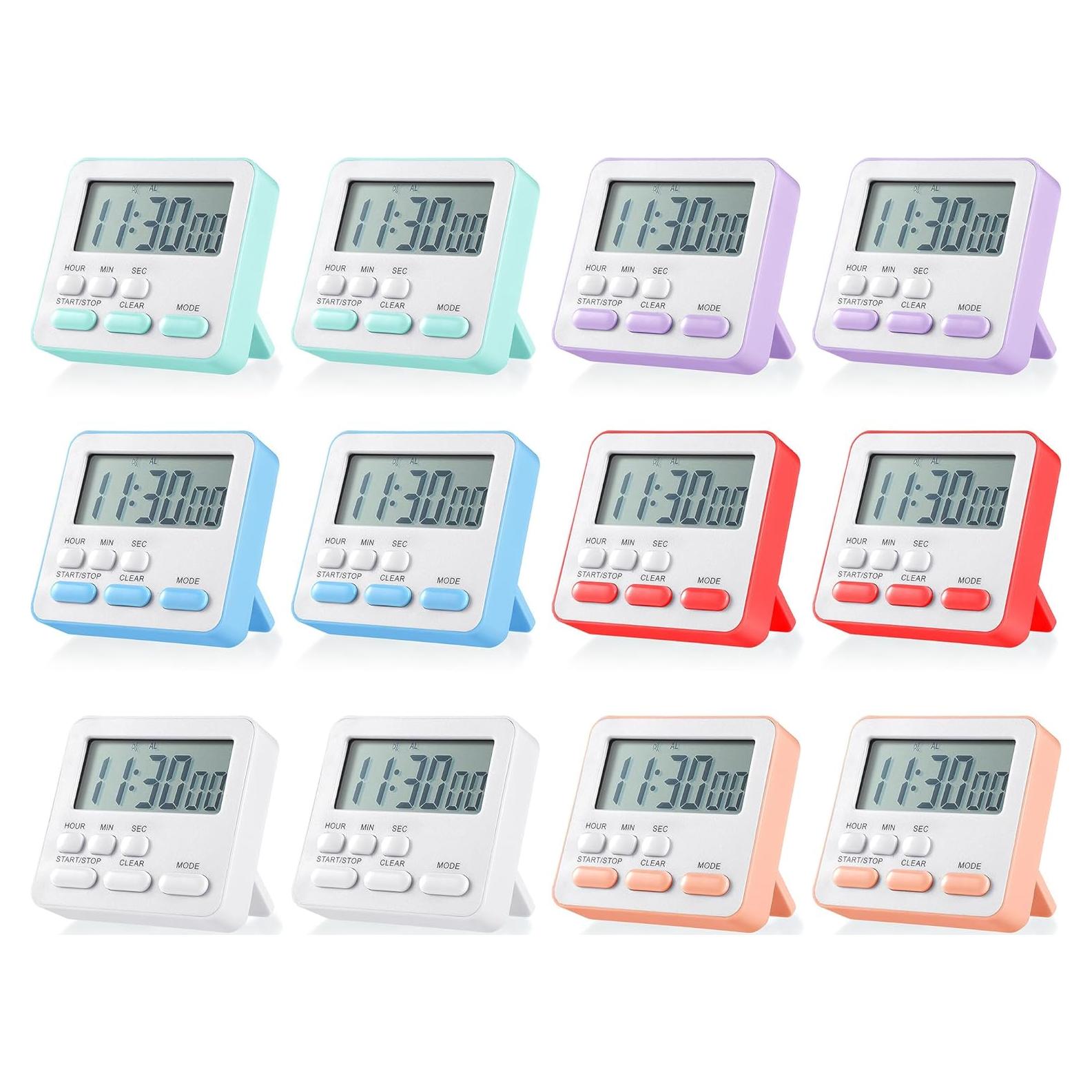 Temporizadores Digitales Magnéticos Weewooday 12 Pcs Colores