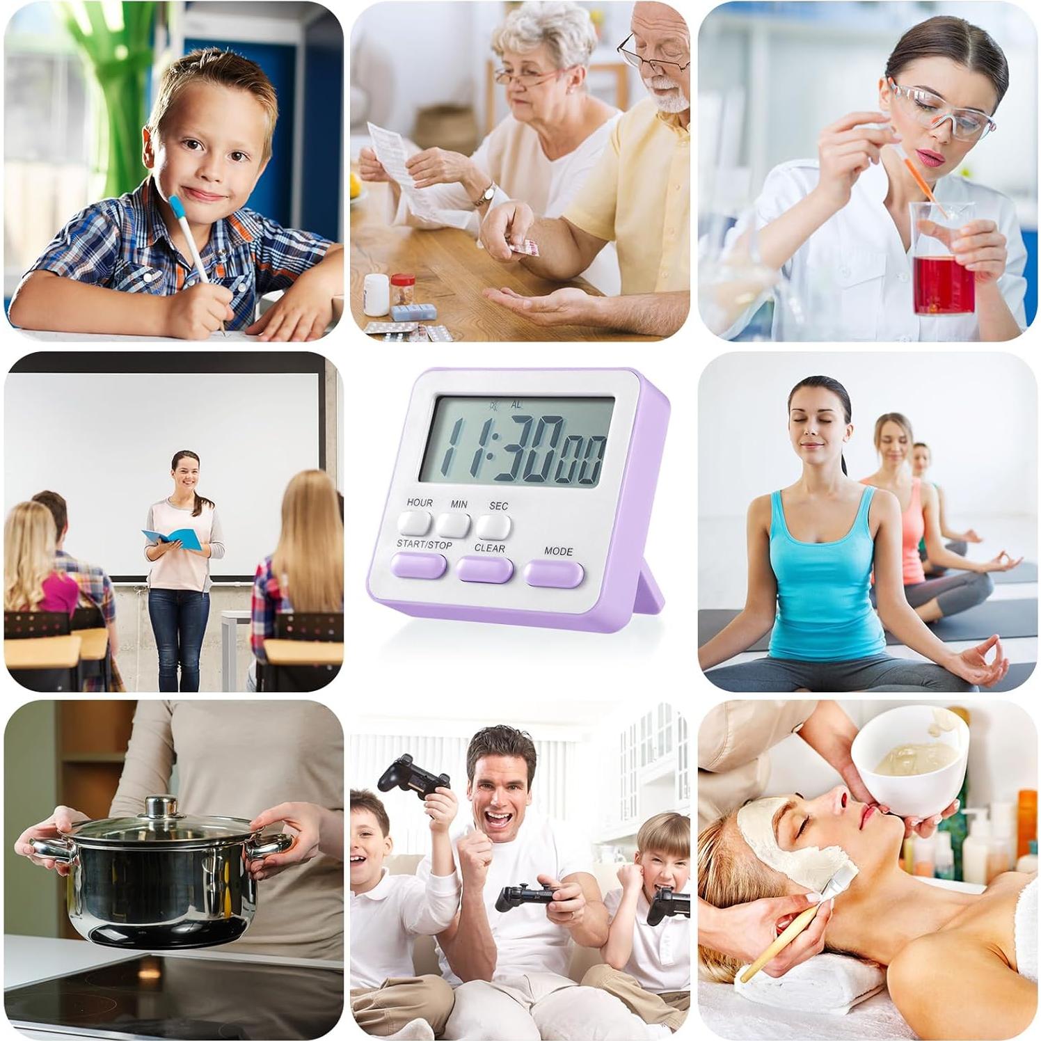 Temporizadores Digitales Magnéticos Weewooday 12 Pcs Colores