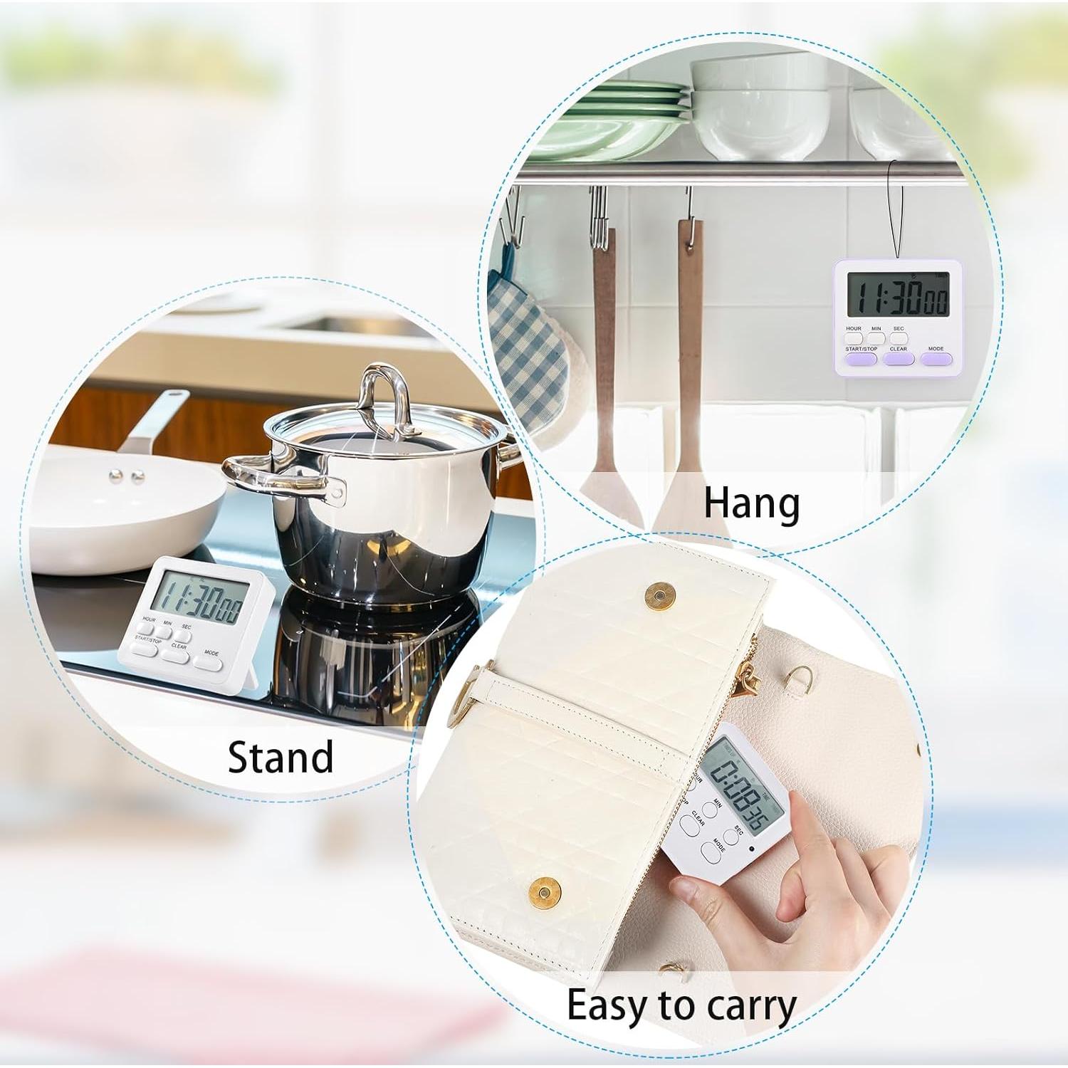 Temporizadores Digitales Magnéticos Weewooday 12 Pcs Colores