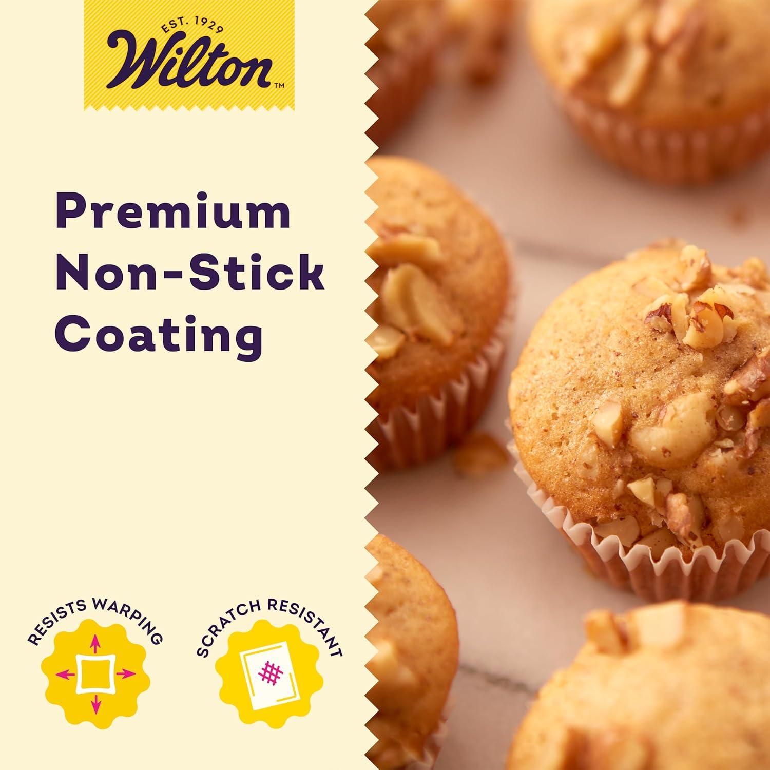 Molde para Muffins Antiadherente Wilton Gold 24 Tazas 25.4x40.6 cm