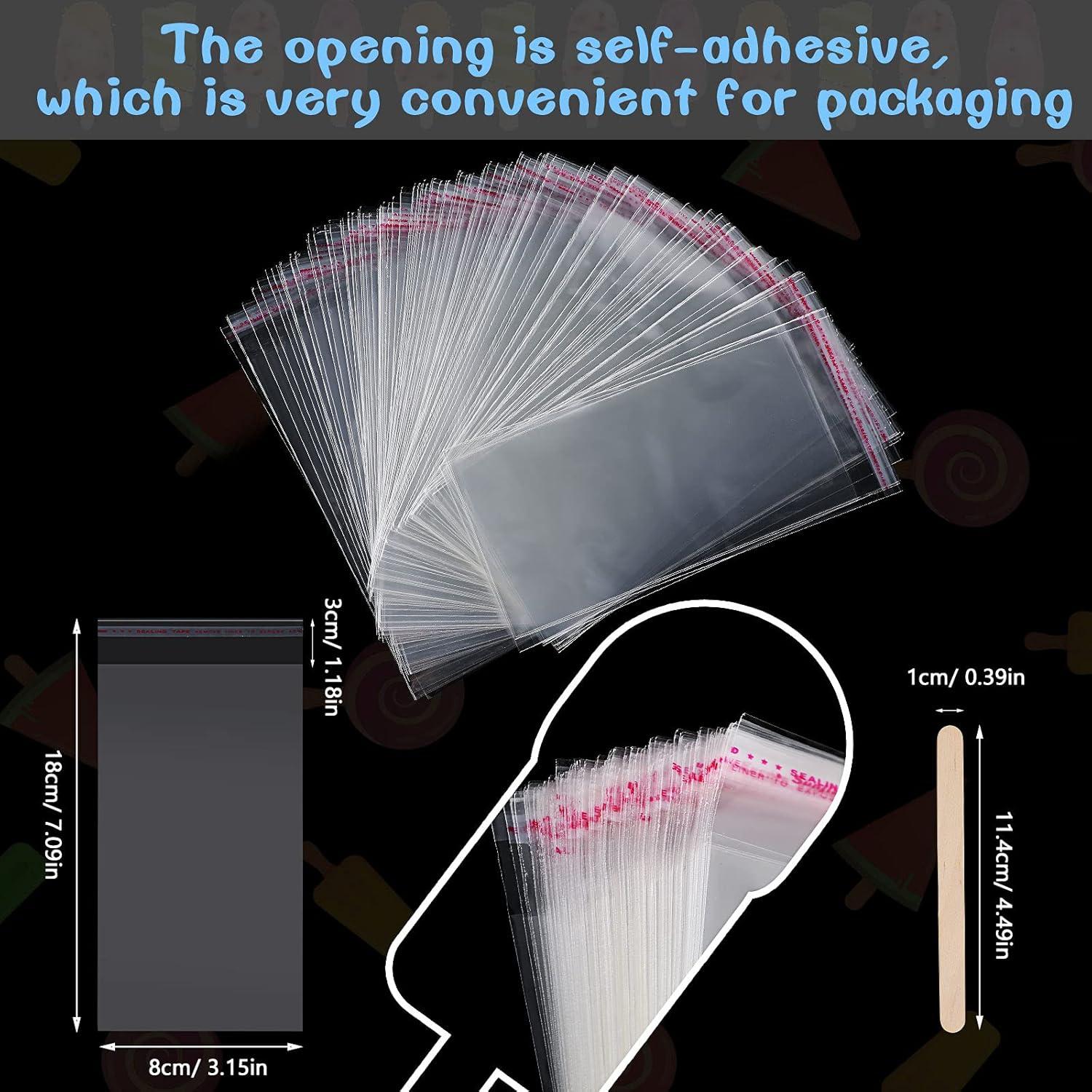 Set de 300 Palitos de Helado y Bolsas Autoadhesivas Patelai