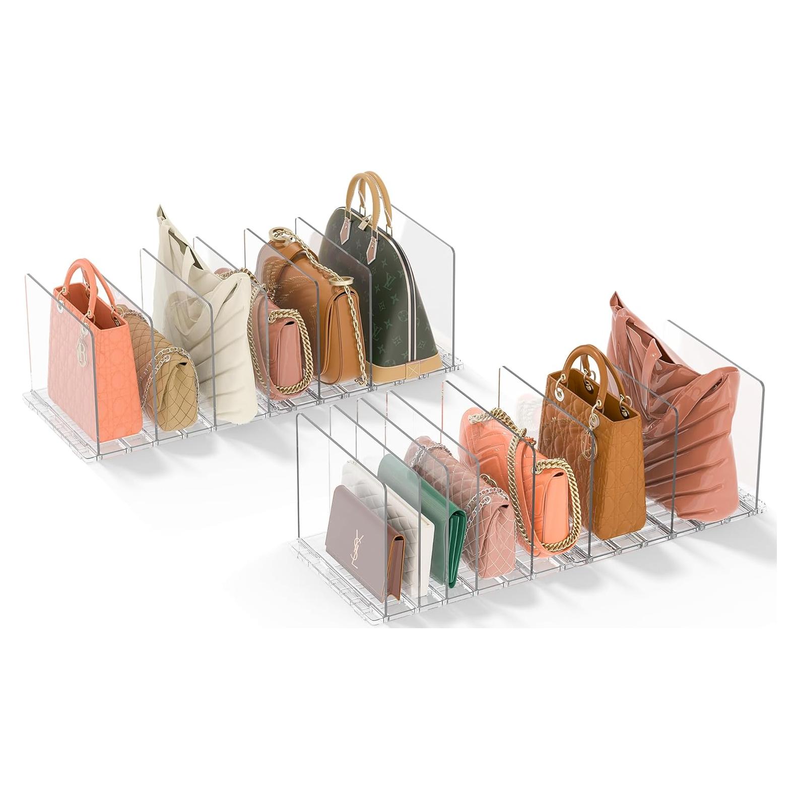 Organizador de Bolsos GoMaihe con 4 Estantes Ajustables Transparentes