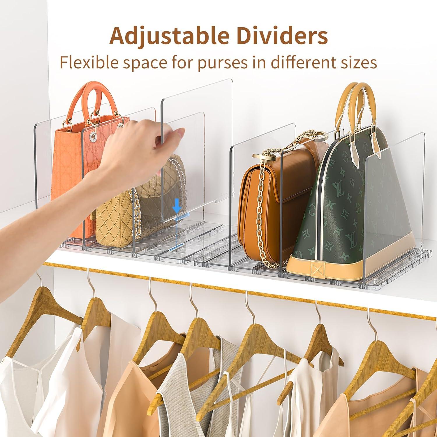 Organizador de Bolsos GoMaihe con 4 Estantes Ajustables Transparentes
