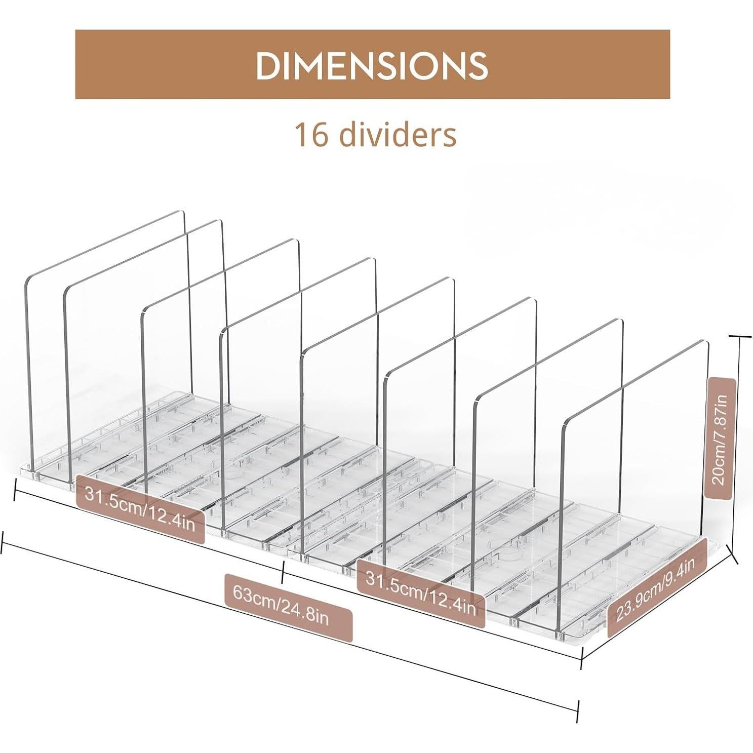 Organizador de Bolsos GoMaihe con 4 Estantes Ajustables Transparentes