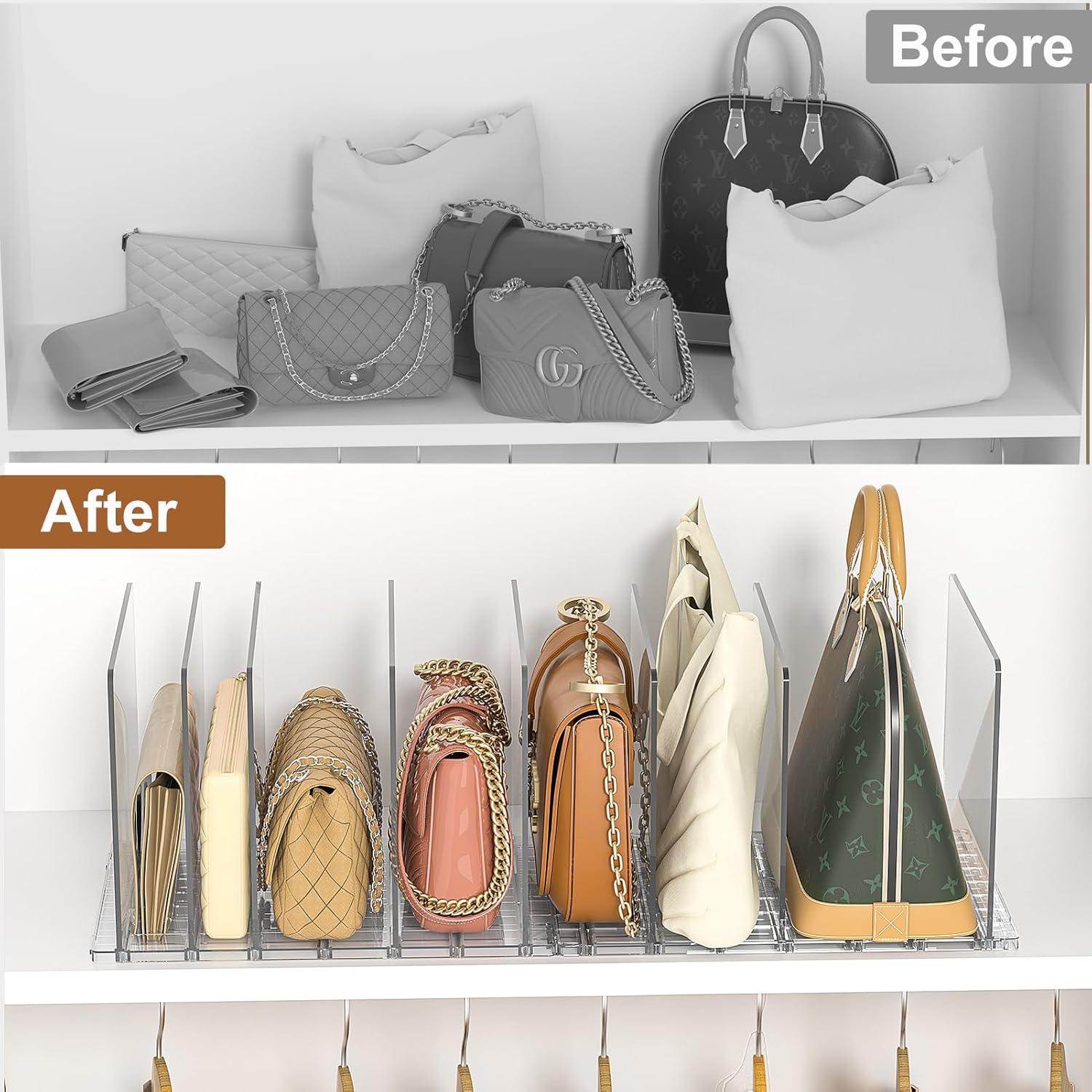 Organizador de Bolsos GoMaihe con 4 Estantes Ajustables Transparentes