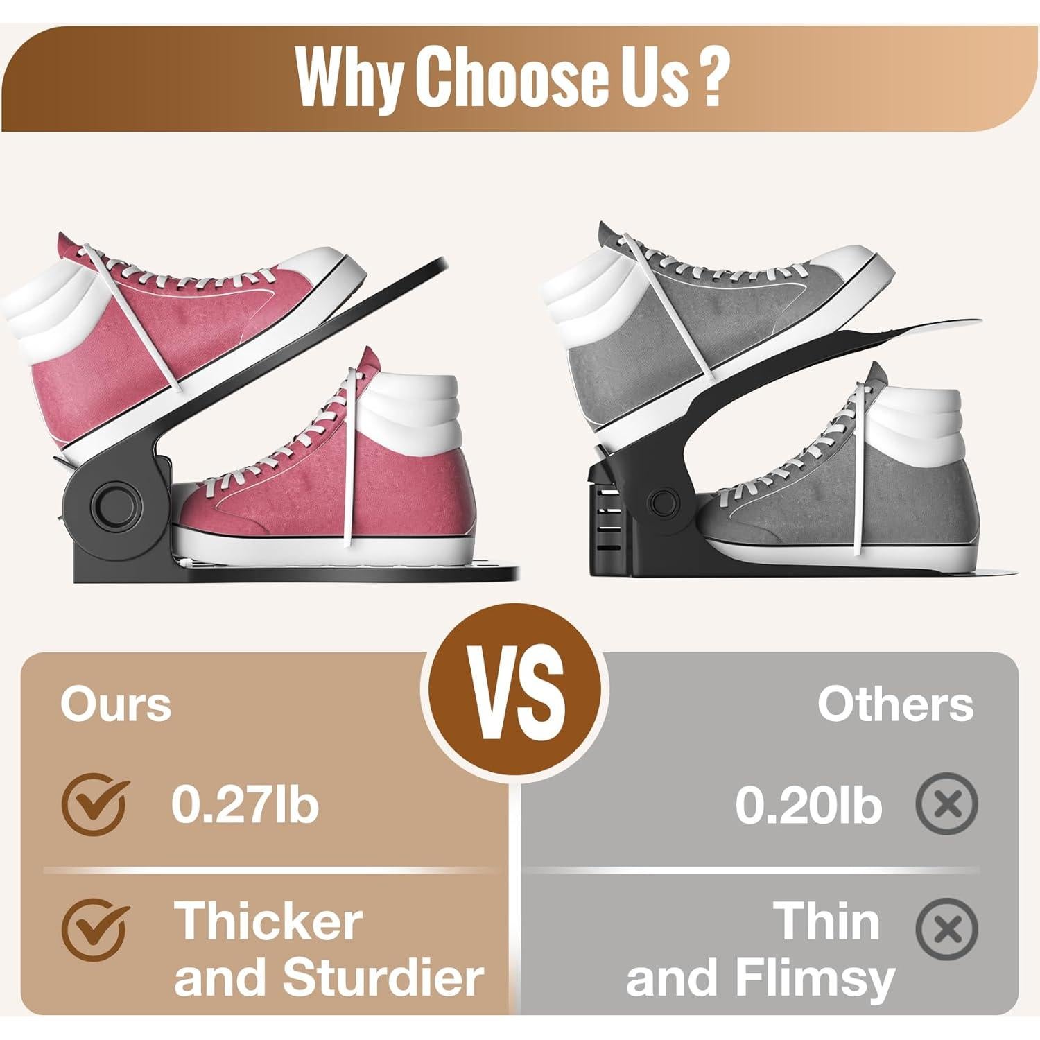 Organizador de Zapatos Neprock Negro - Paquete de 16 Apiladores