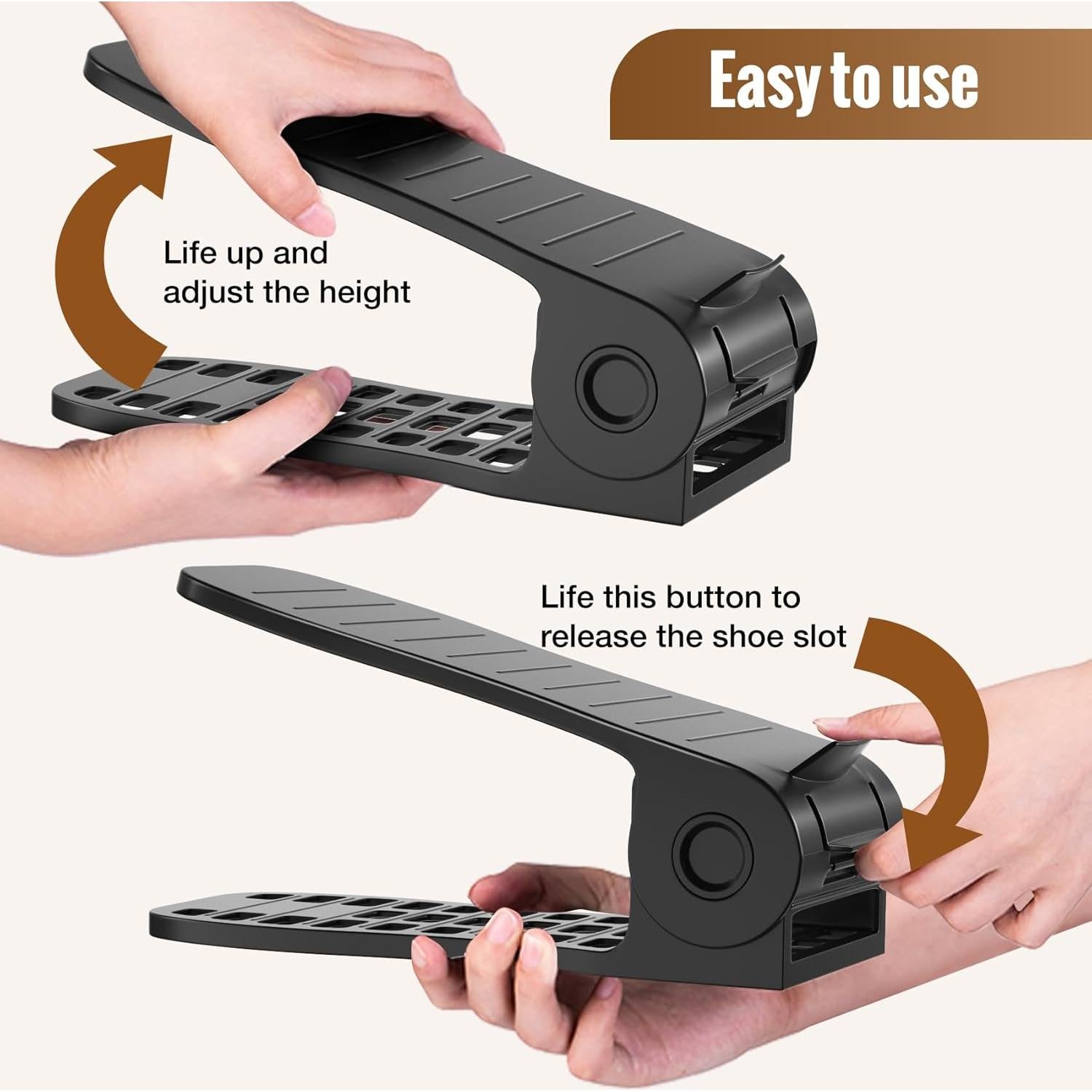 Organizador de Zapatos Neprock Negro - Paquete de 16 Apiladores