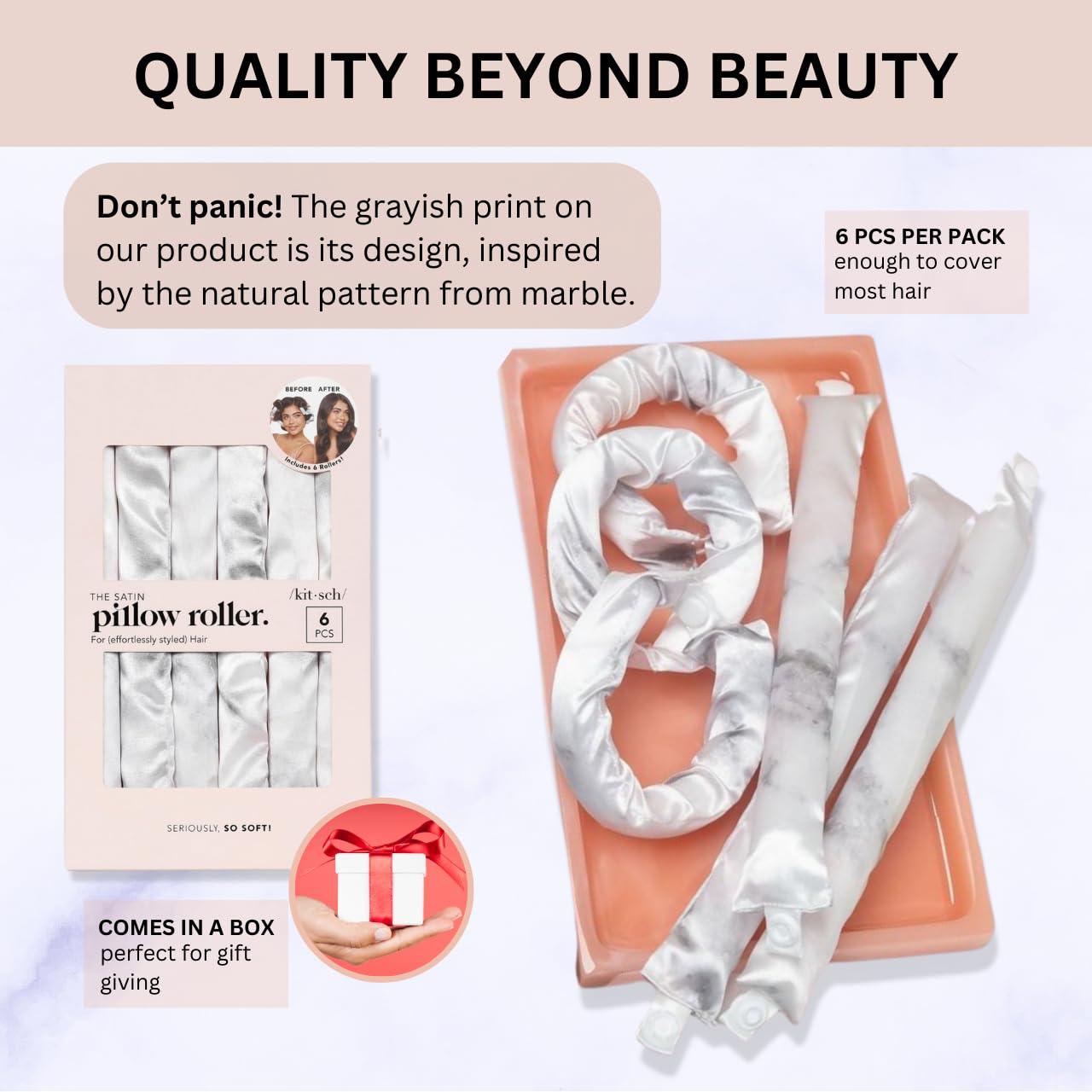 Rodillos de Satén Kitsch para Rizar Cabello Sin Calor - 6 Piezas