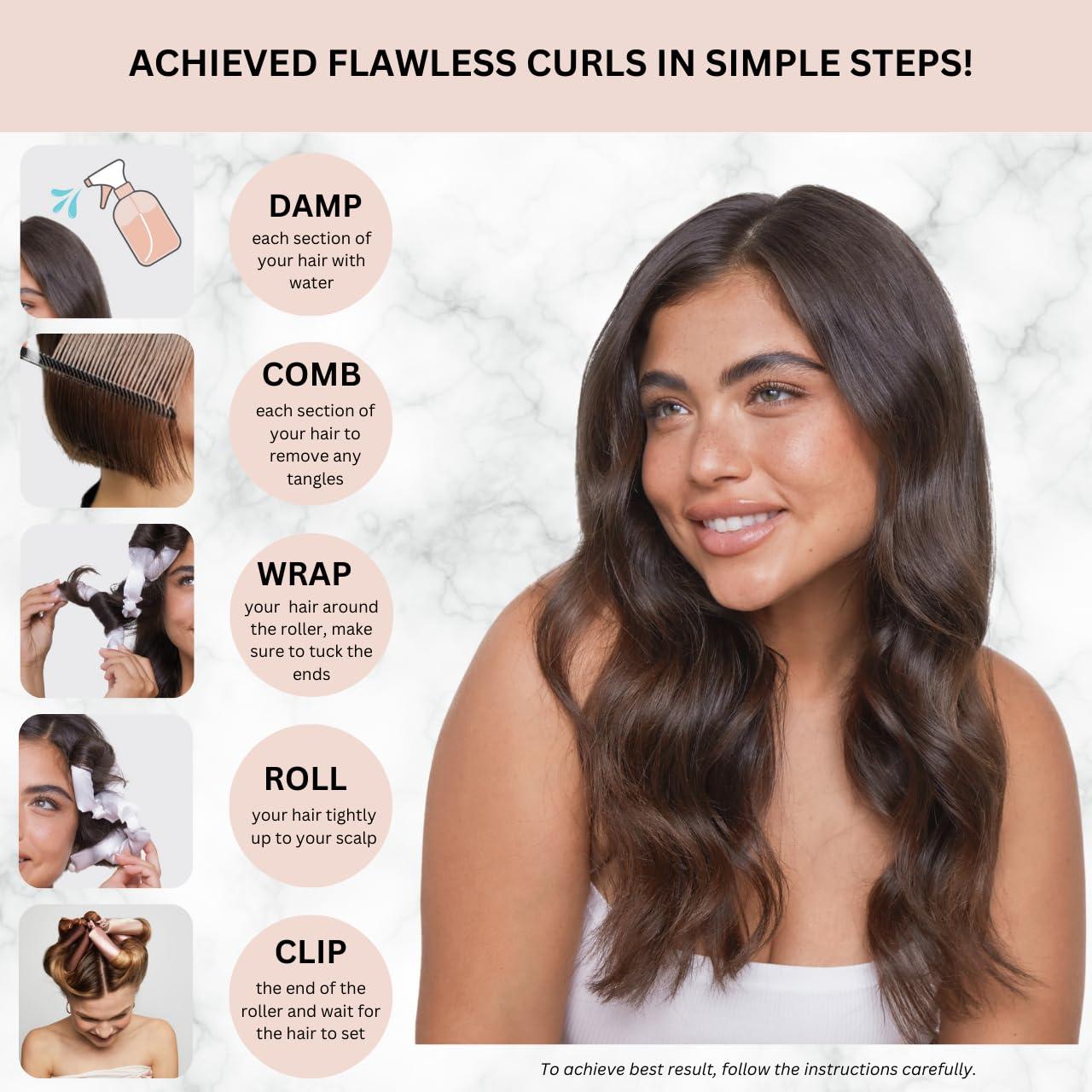 Rodillos de Satén Kitsch para Rizar Cabello Sin Calor - 6 Piezas