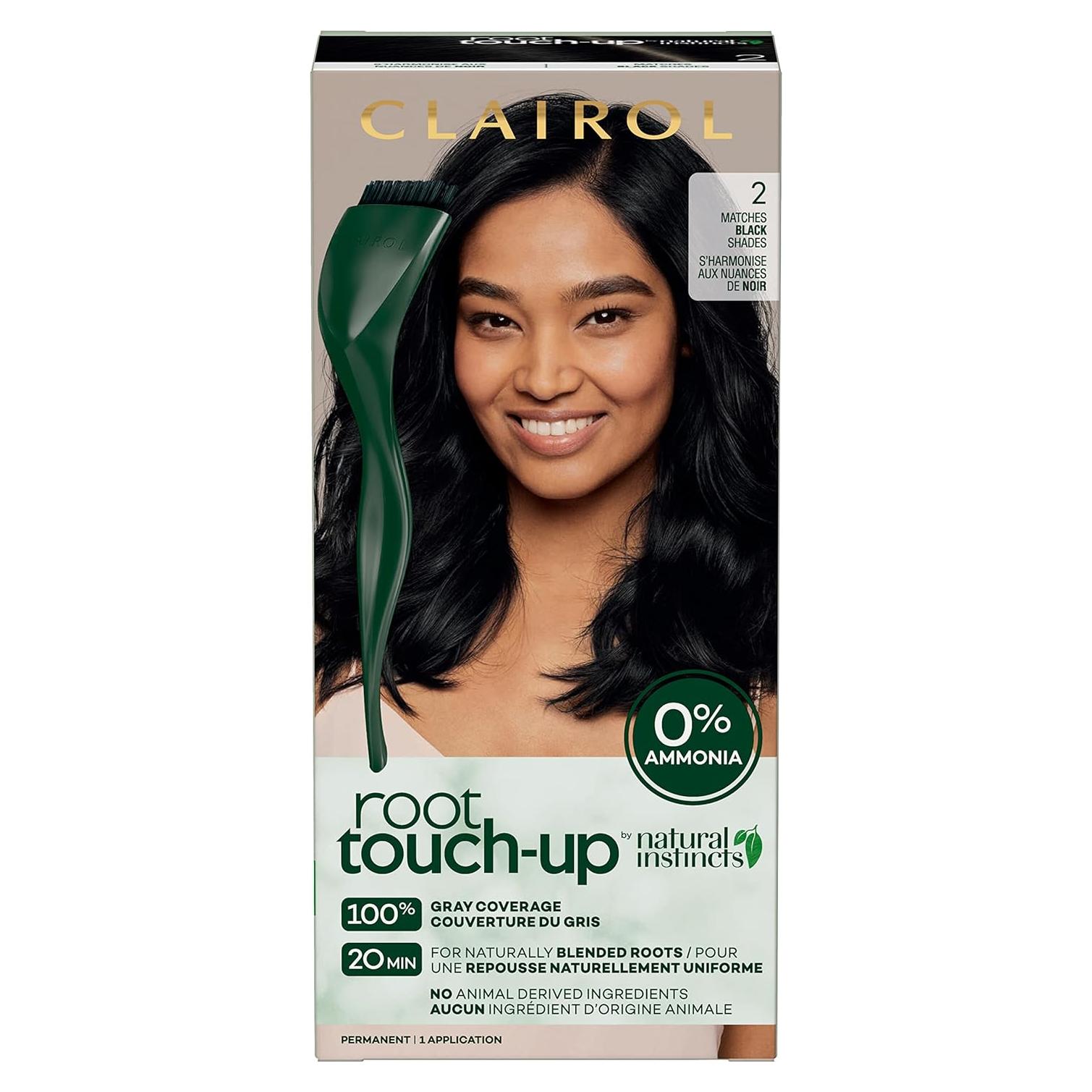Tinte de Cabello Permanente Clairol Root Touch-Up 2 Negro 32.5 ml