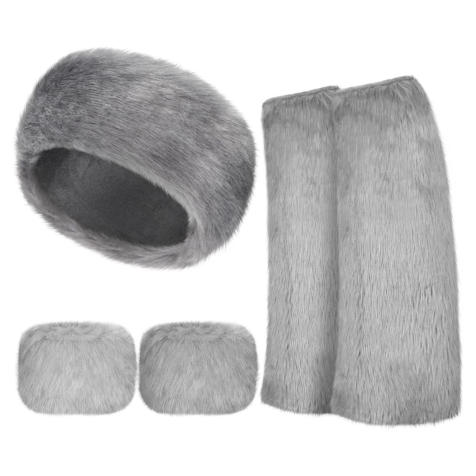 Conjunto de Accesorios de Invierno SATINIOR para Mujeres - Diadema, Muñequera y Calentadores de Piernas