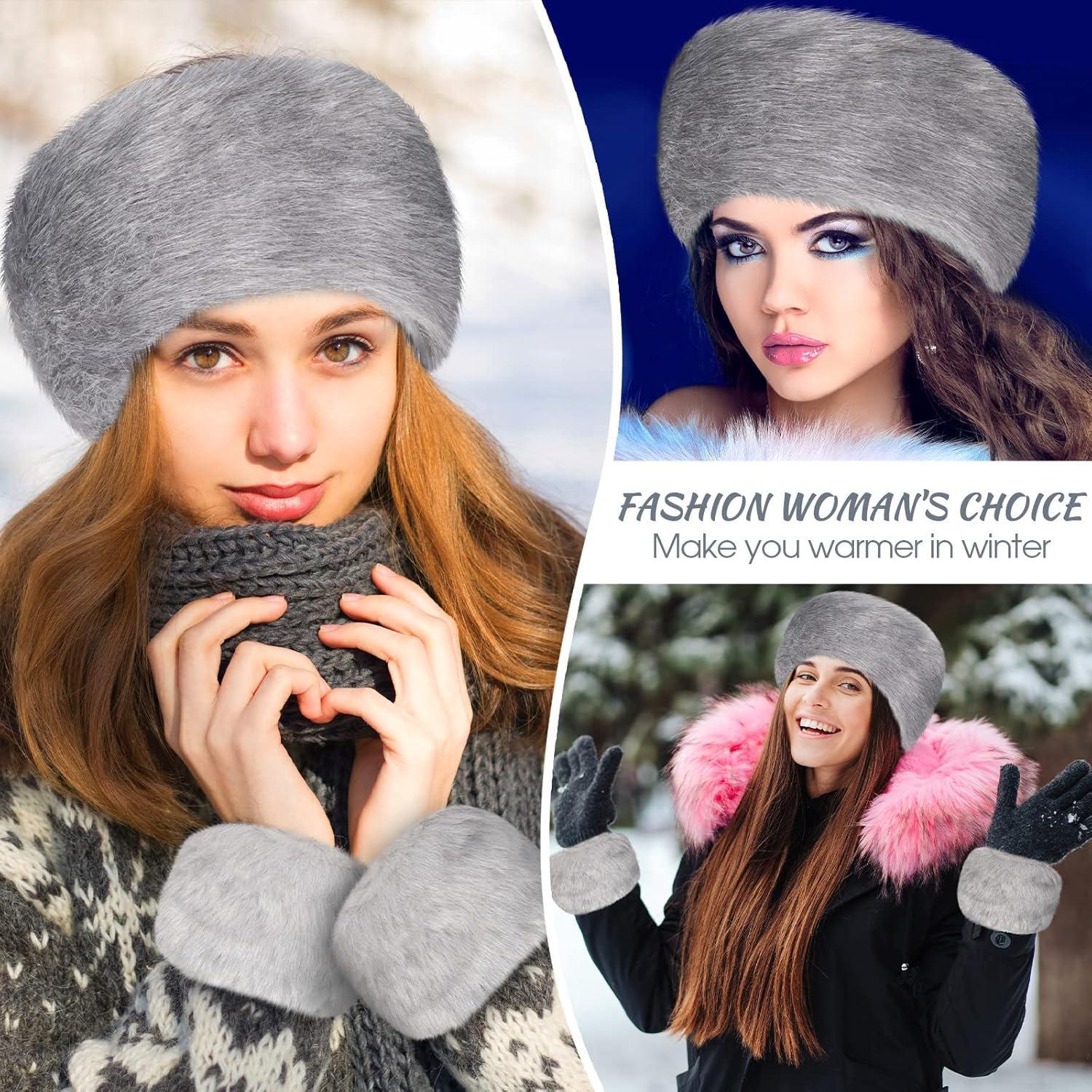Conjunto de Accesorios de Invierno SATINIOR para Mujeres - Diadema, Muñequera y Calentadores de Piernas