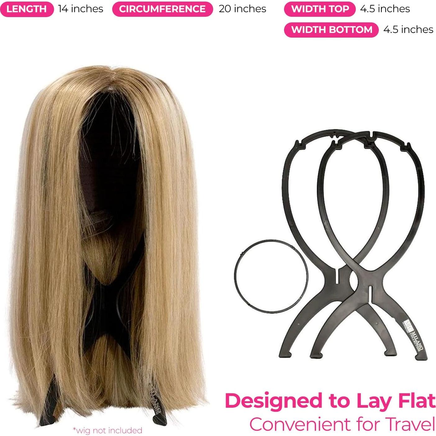 Soporte Plegable para Pelucas Milano - Paquete de 4, Ligero y Portátil