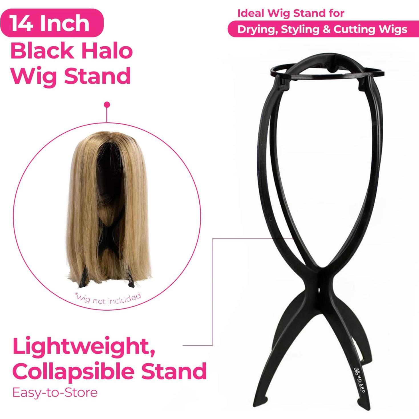 Soporte Plegable para Pelucas Milano - Paquete de 4, Ligero y Portátil