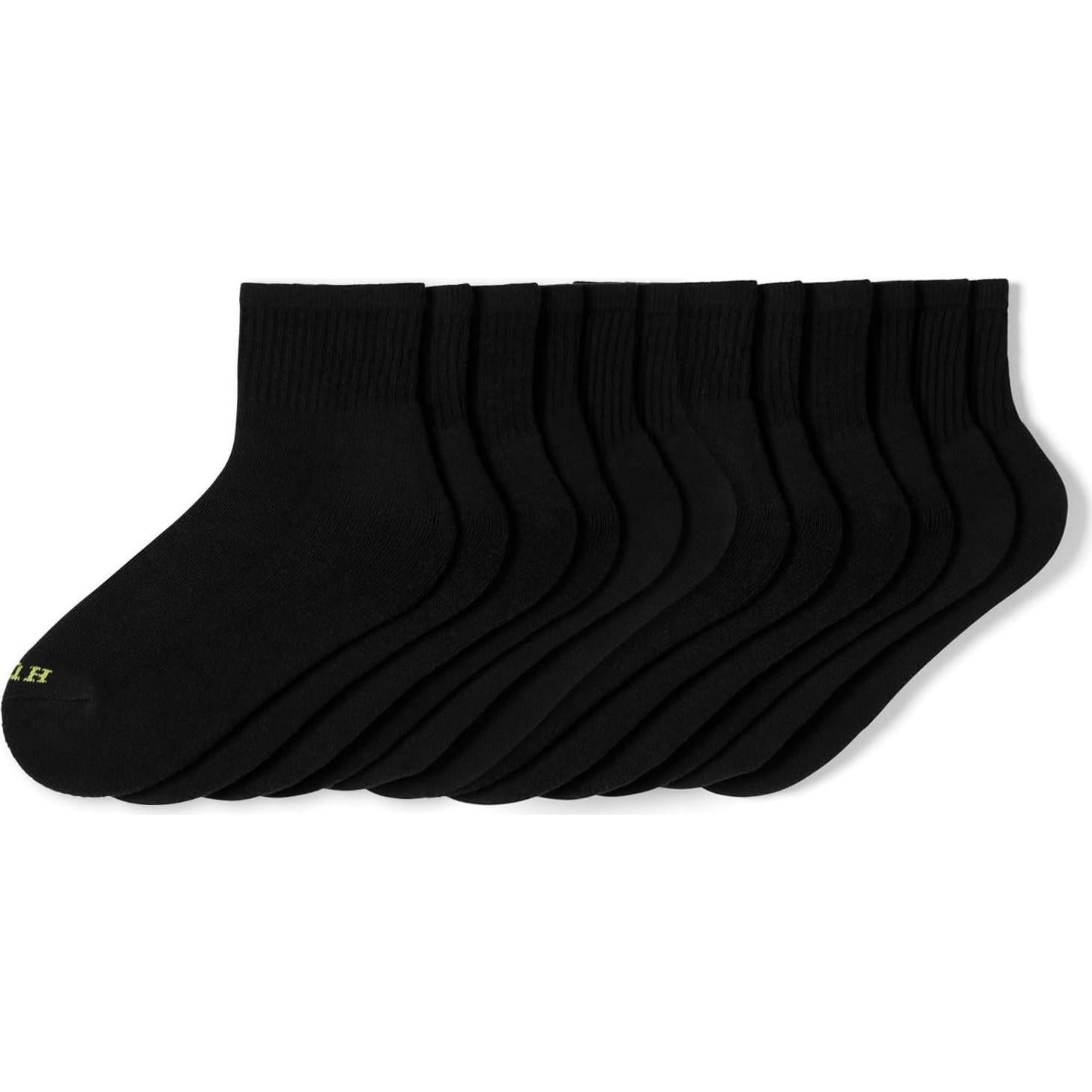 Calcetines Mini Crew HUE para Mujeres - Paquete de 6 Negros